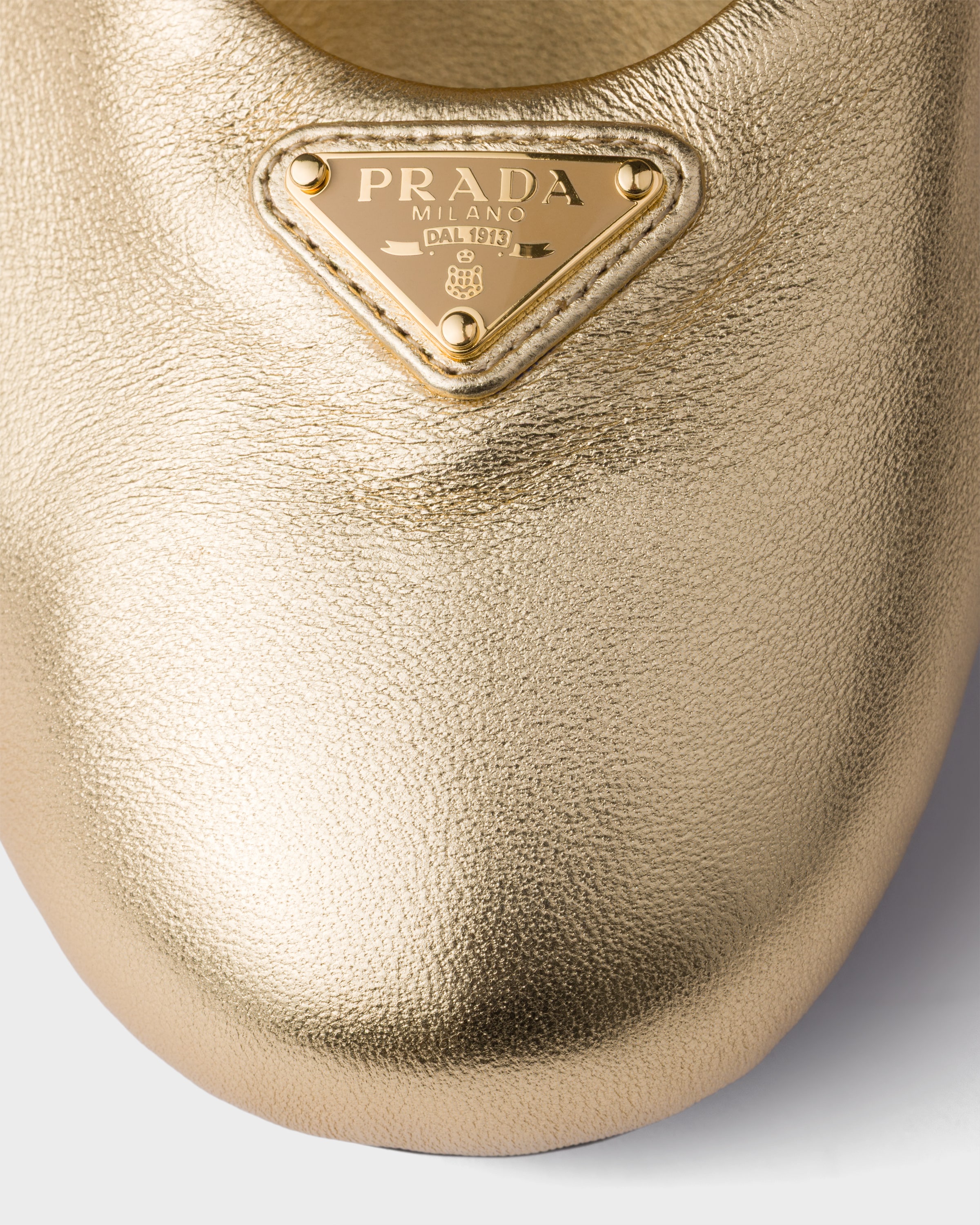 Ballerines en cuir nappa mordoré PRADA Argent