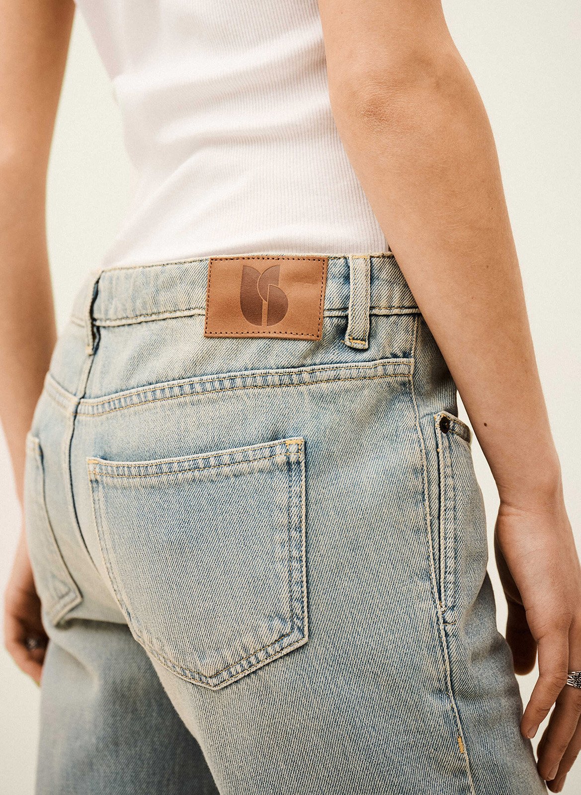 Jean droit taille basse en coton cenos BA&SH Bleu