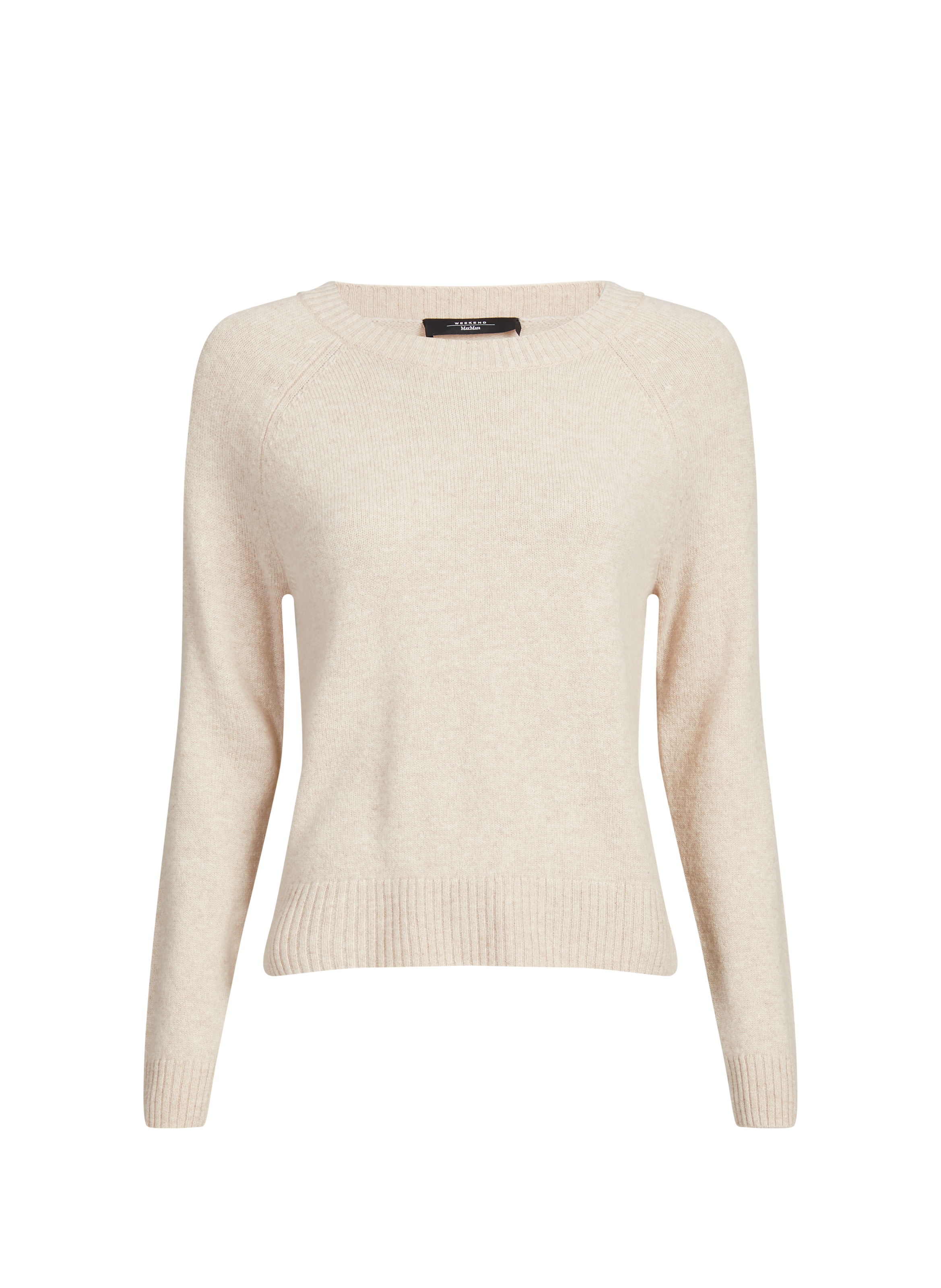 Pull côtelé à col rond en cachemire MAX MARA WEEK END Beige