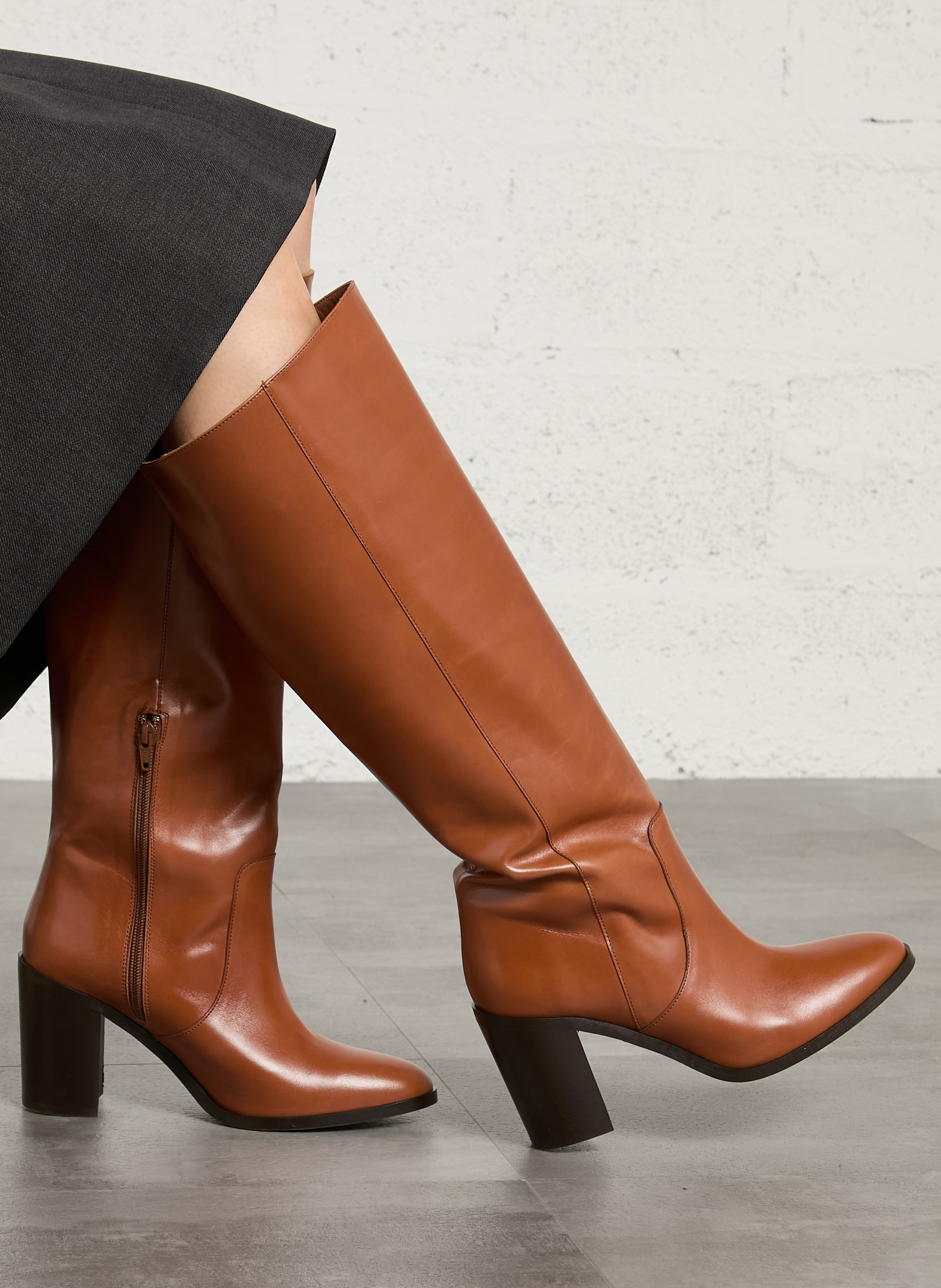 Bottes en cuir vanessa MAISON 123 Beige