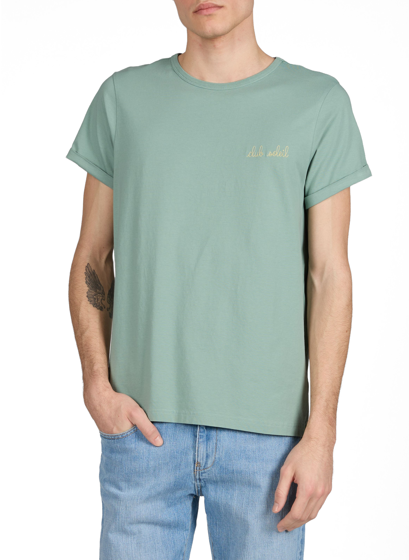 T-shirt Poitou embroidered in organic cotton MAISON LABICHE Green