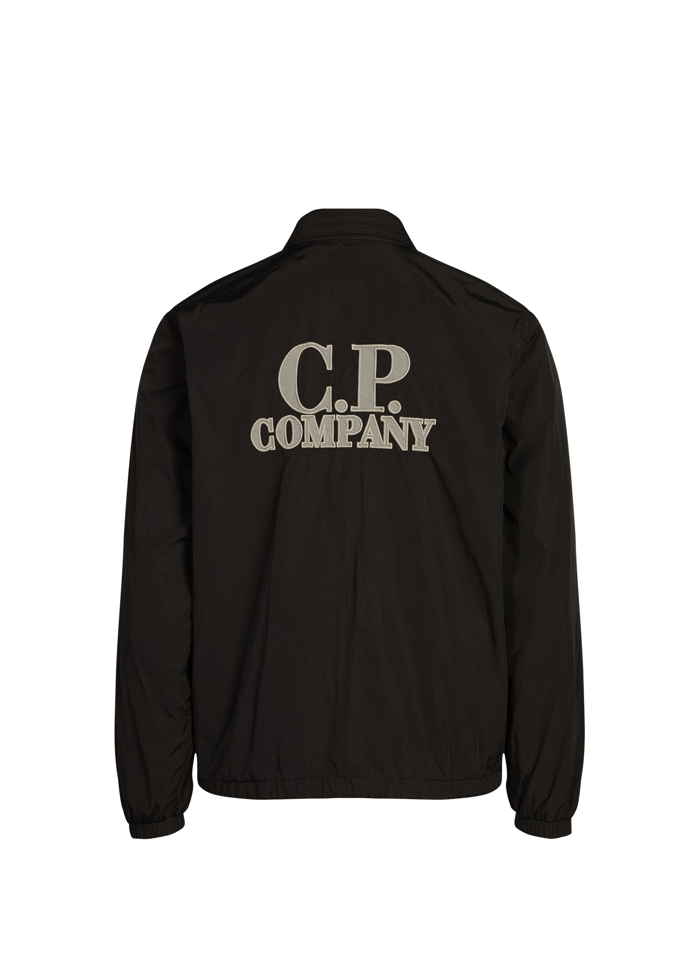 Zippered overshirt with brand embroidery CP COMPANY Black
