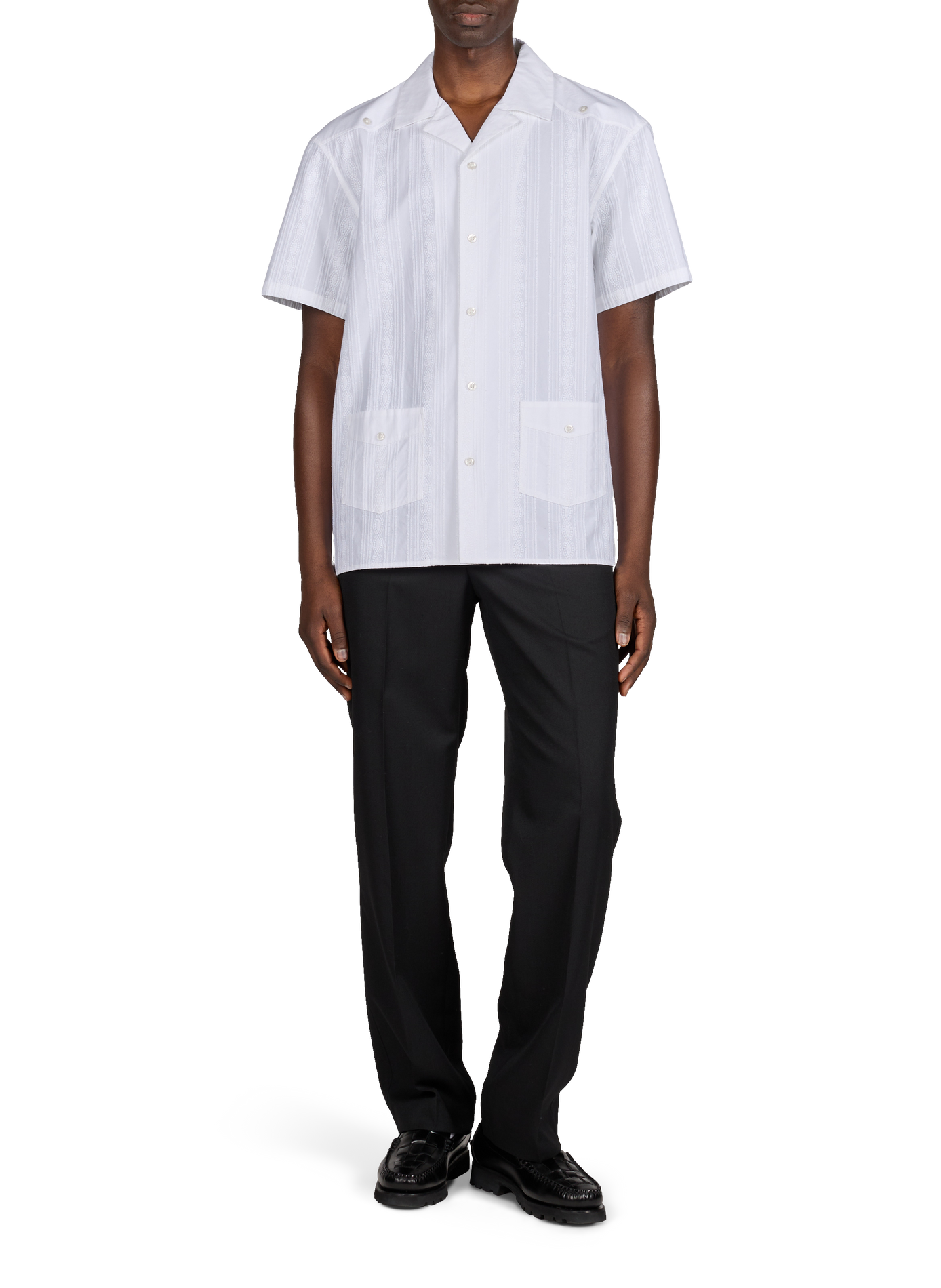 Chemise texturé en coton DROLE DE MONSIEUR Blanc