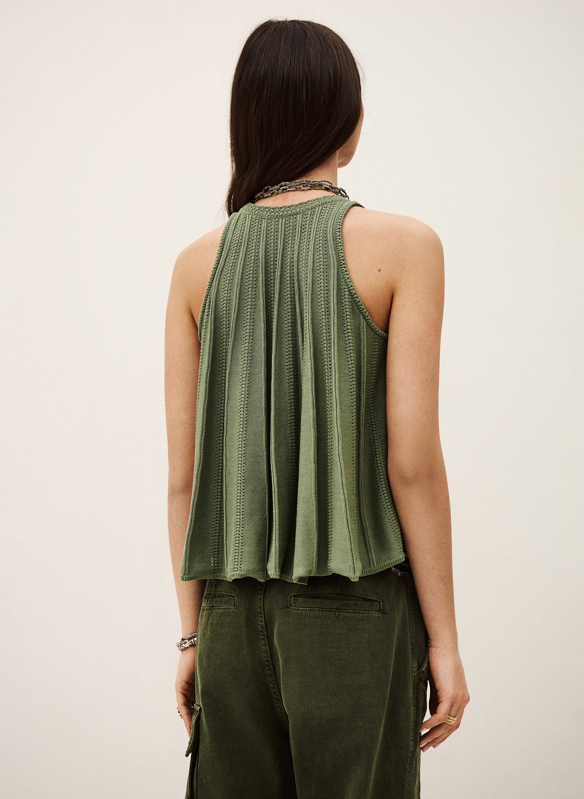 Top ample en maille serres BA&SH Kaki