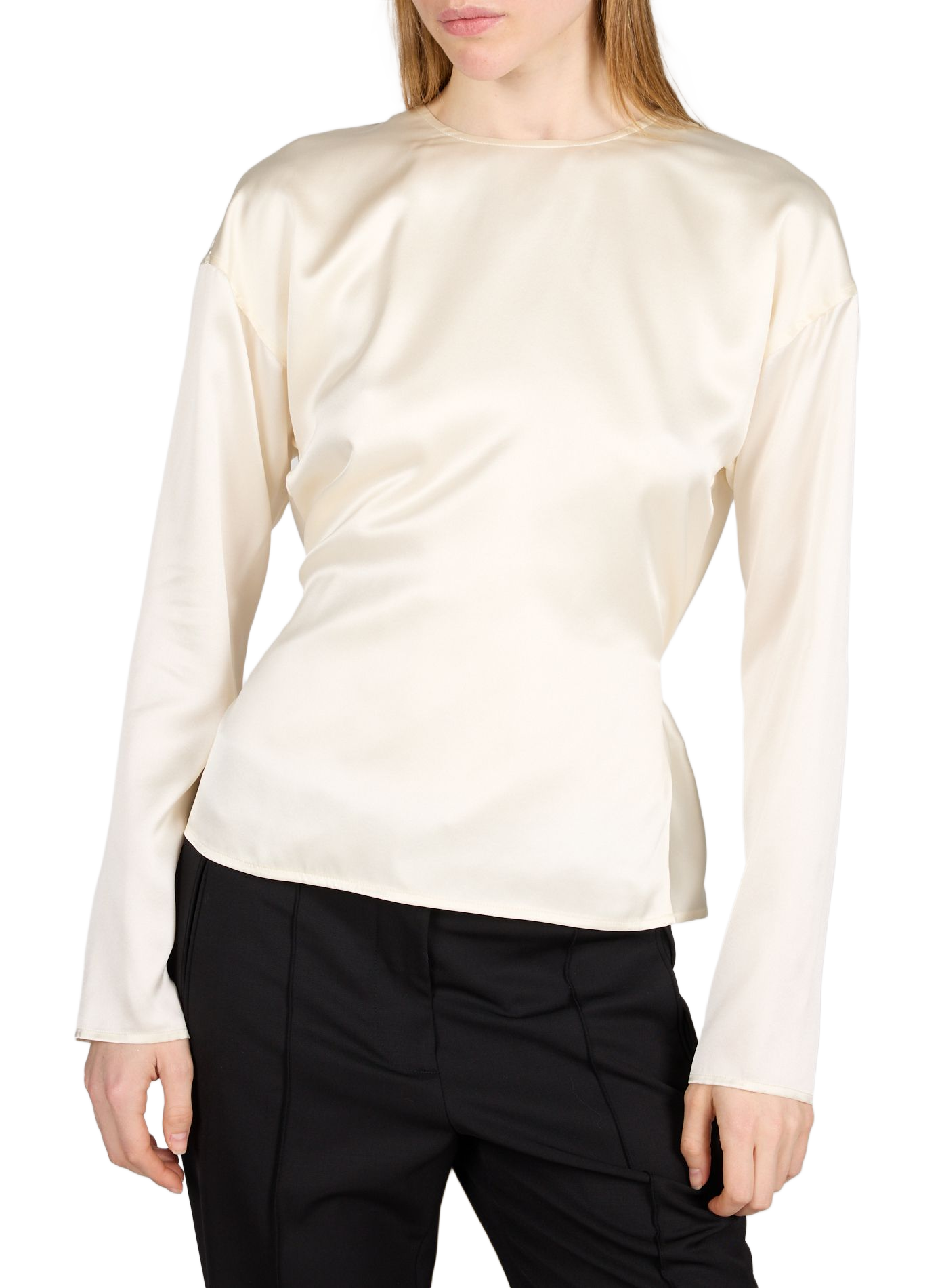Satin tie-up silk top HELMUT LANG White