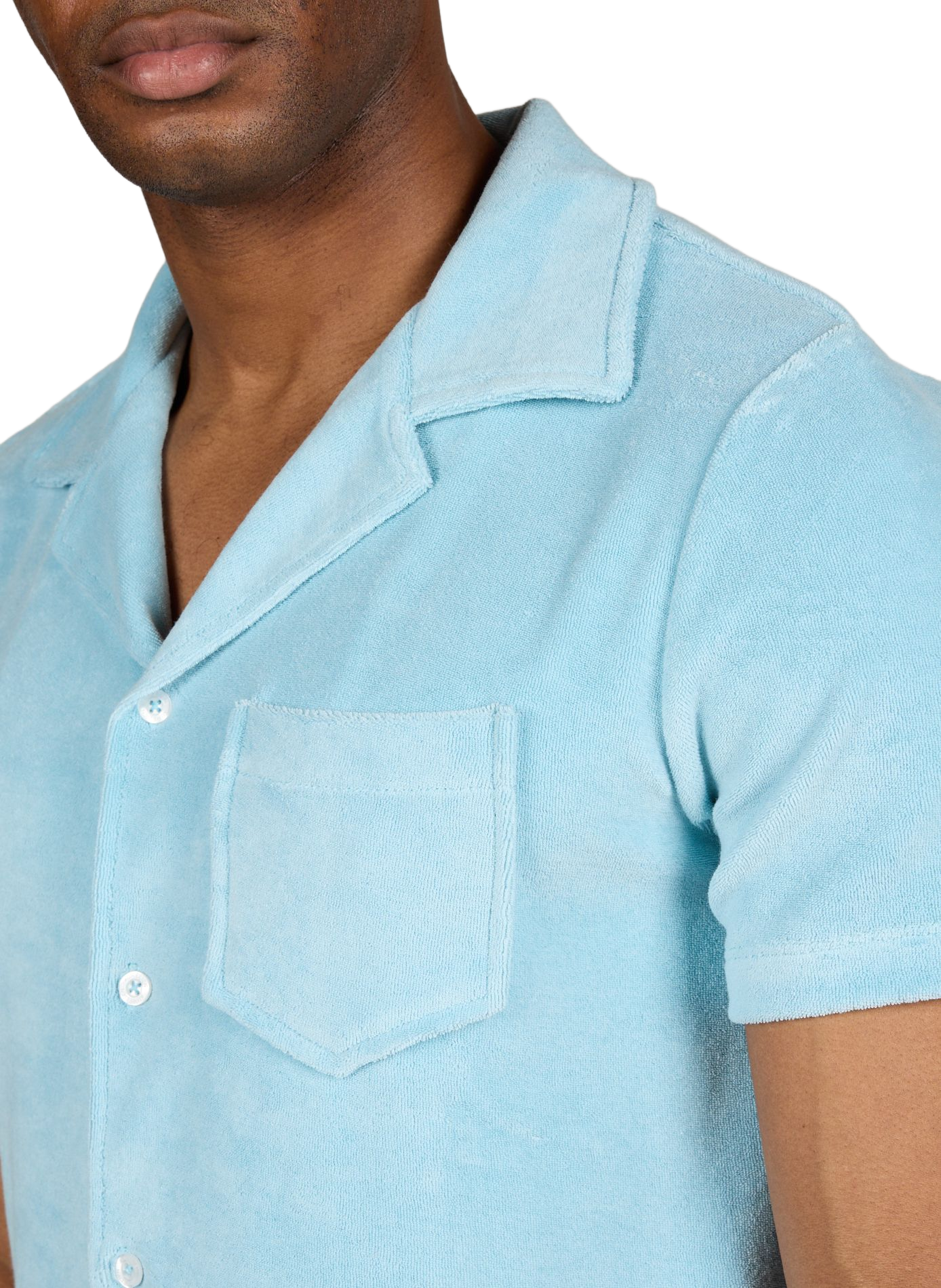 Chemise en tissu éponge de coton mélangé AURELIEN Bleu