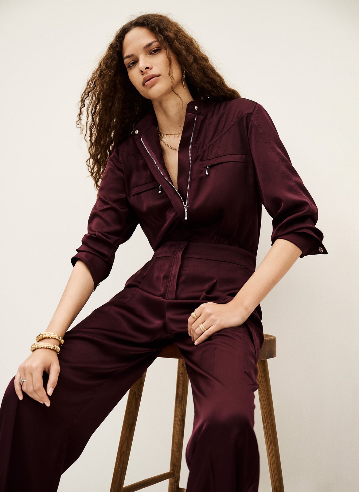 Combinaison droite satinée carmy BA&SH Violet