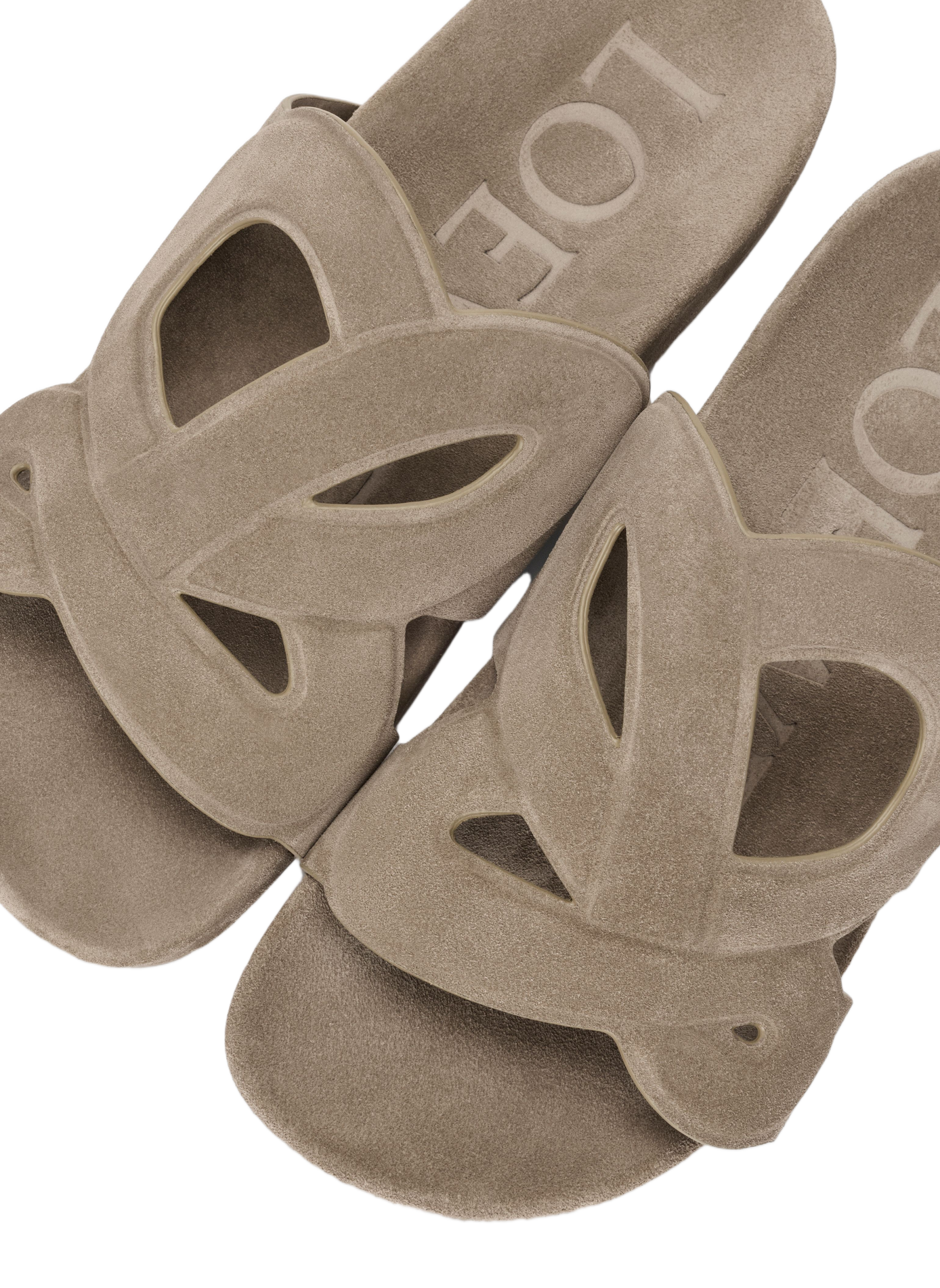 Monogram velvet leather mules Ease LOEWE Grey