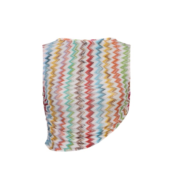 Top en maille brillante à motif zigzag Top en maille brillante à motif zigzag