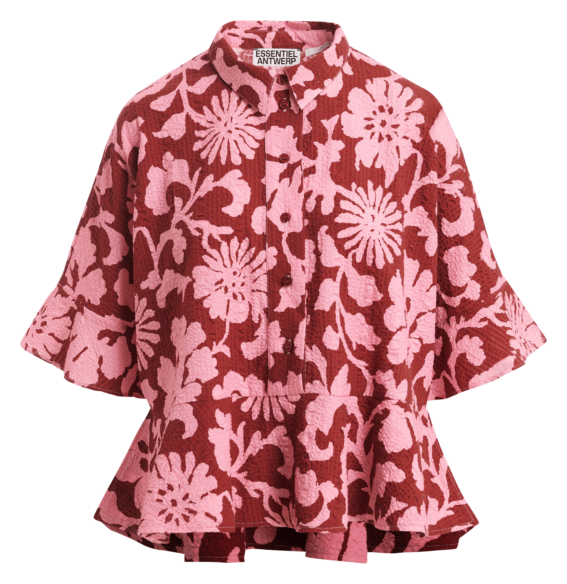 Chemise évasée à motifs en coton jaylee Rouge