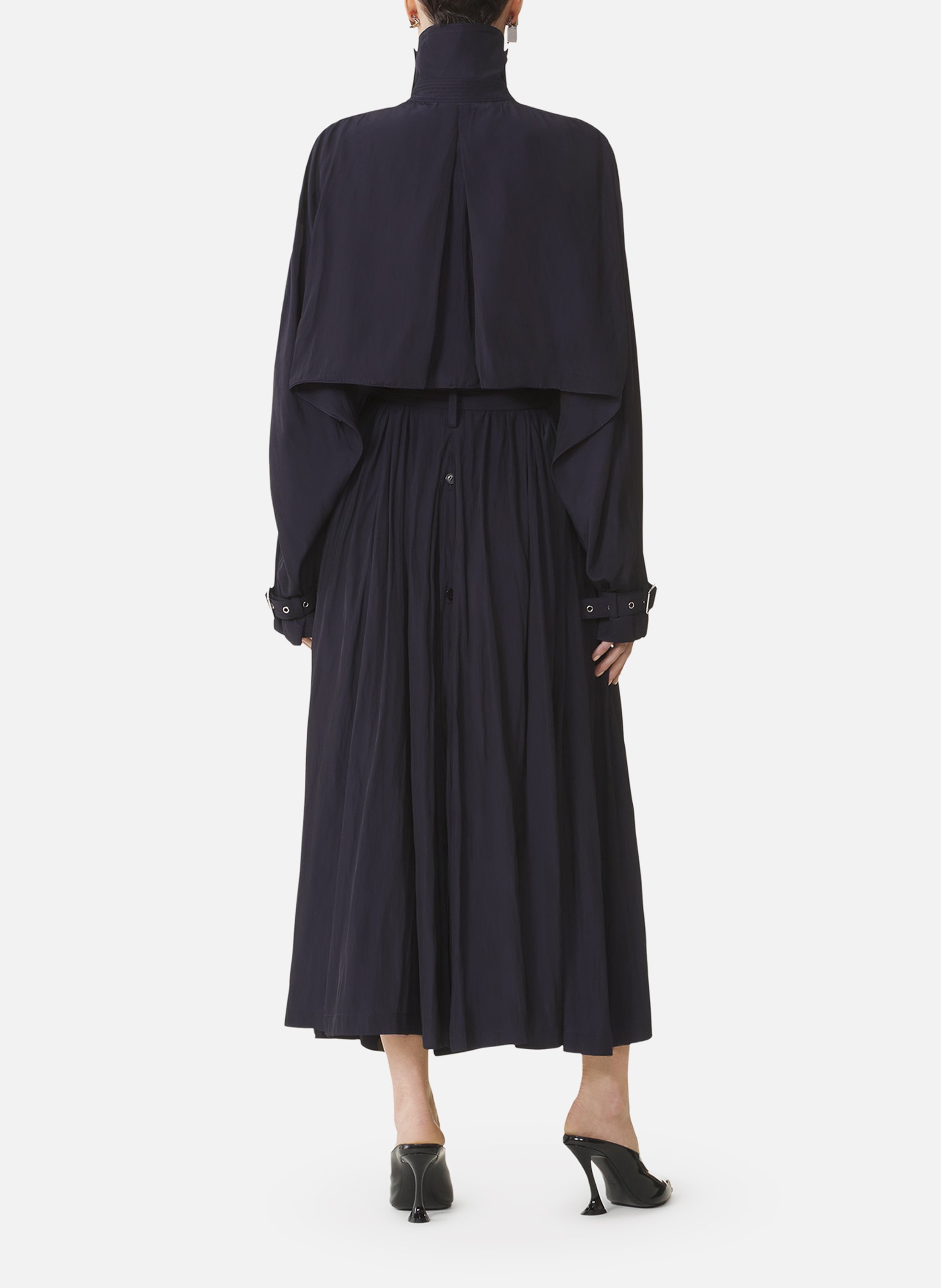 Trench fluide en charmeuse LANVIN Bleu