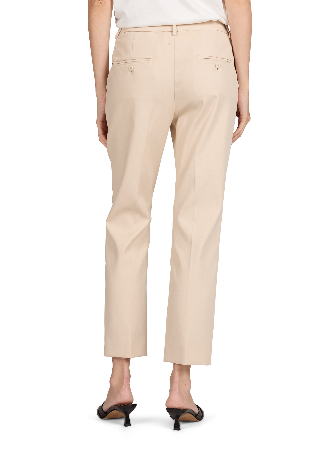 Pantalon slim à plis en coton stretch  MAX MARA WEEK END Beige