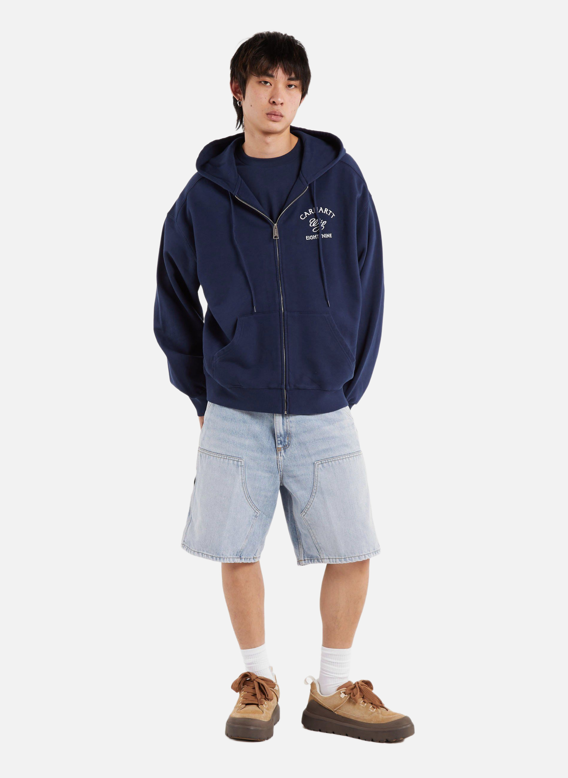 Hoodie zippé hooded eightynine sweat jacket CARHARTT WIP Bleu