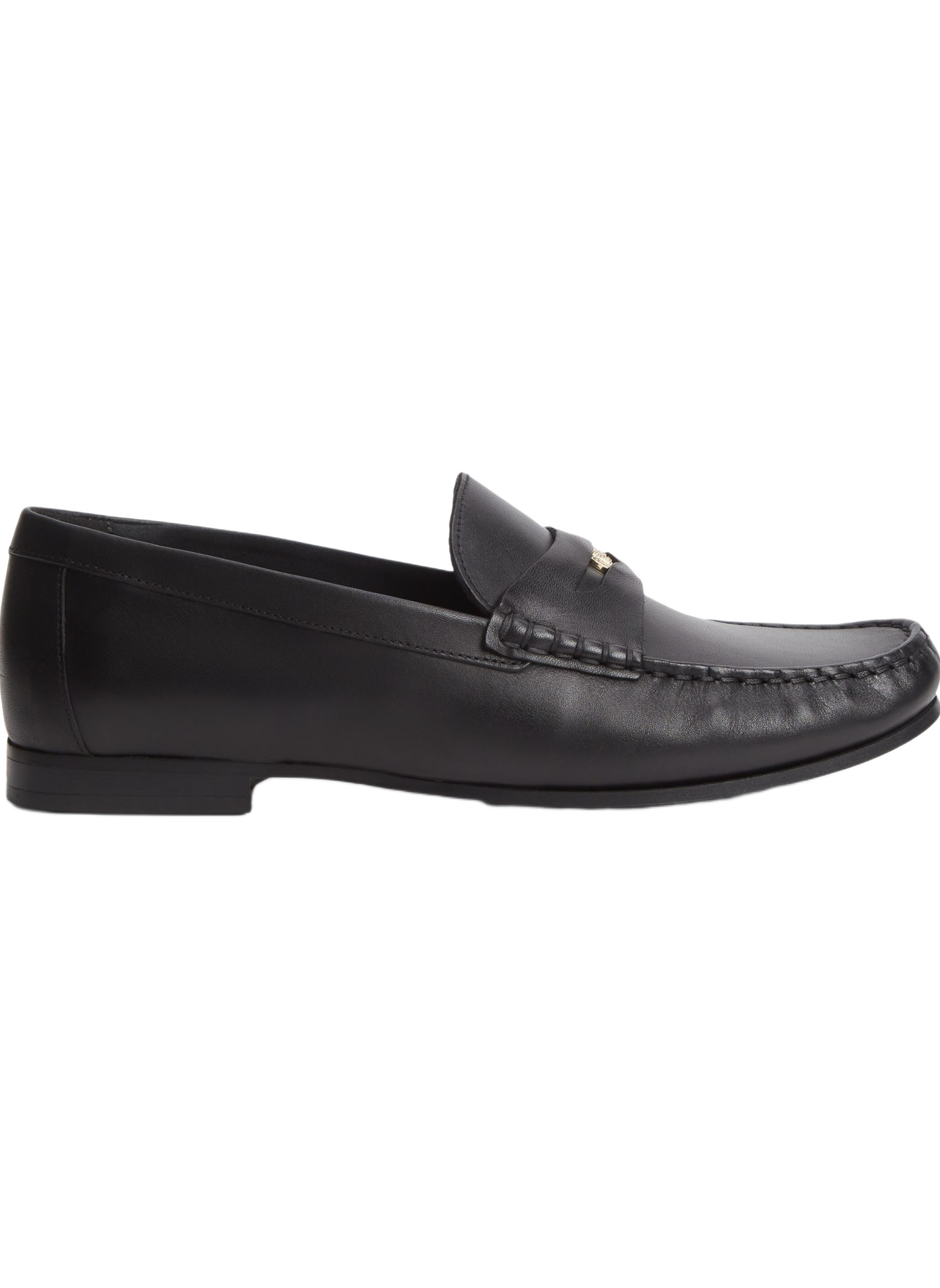 Moccasins with golden detail in leather TOMMY HILFIGER Black