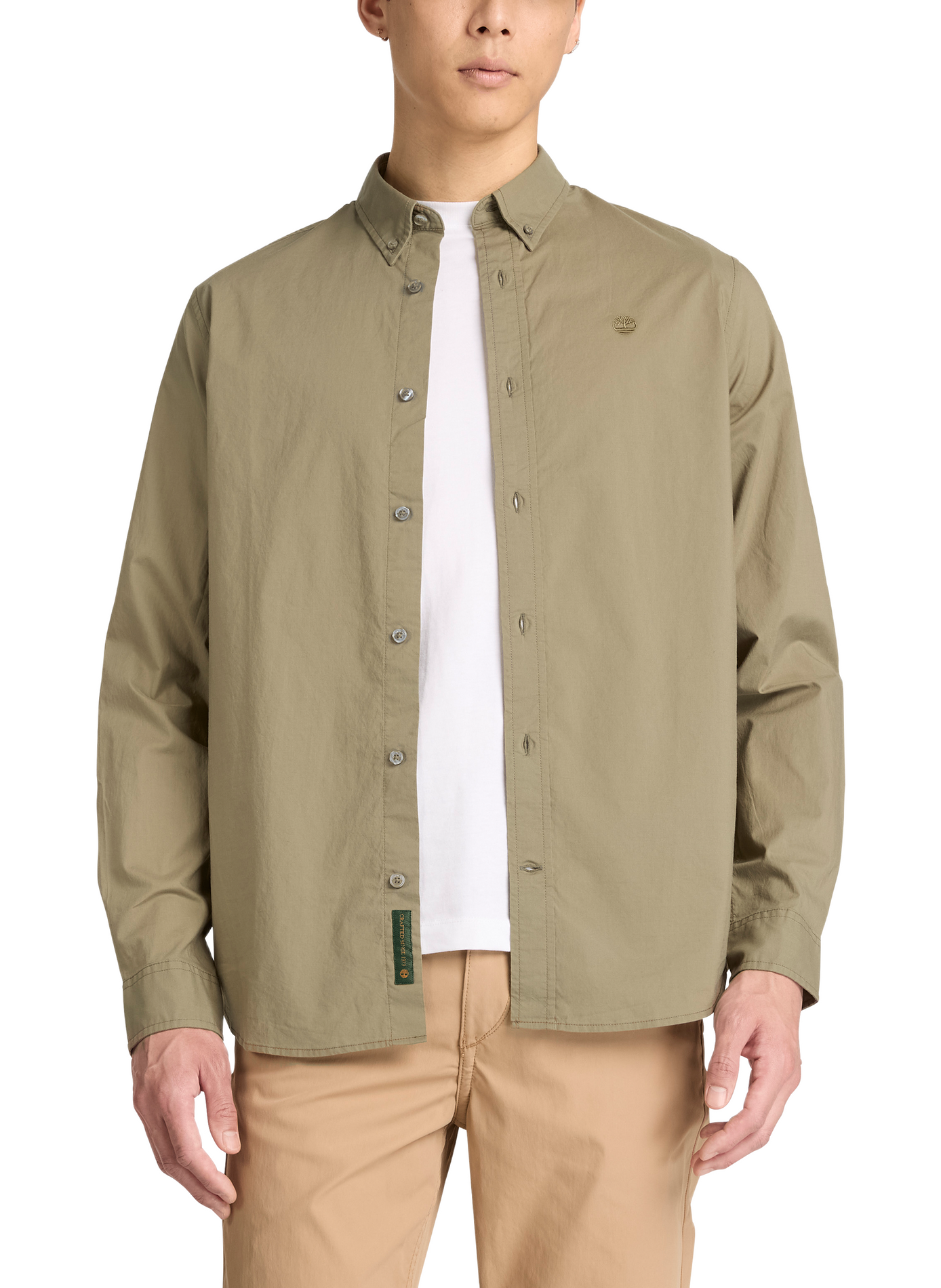 Chemise slim en coton TIMBERLAND Kaki