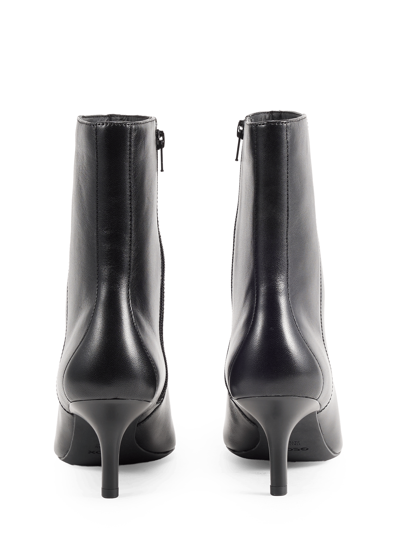 Kleopy leather kitten heels ankle boots GEOX Black