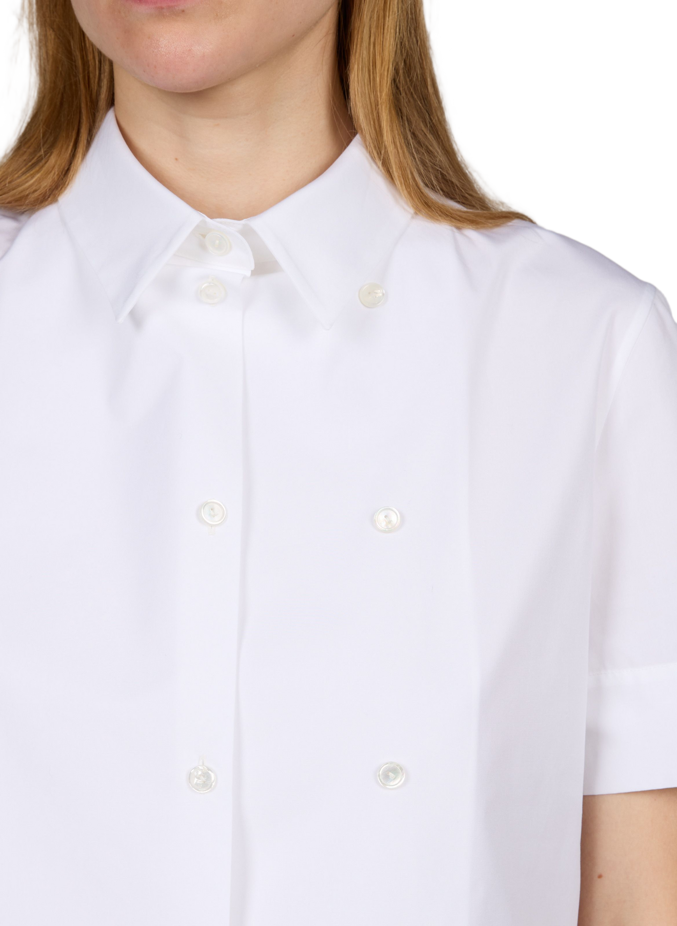 Chemise droite en coton CALVIN KLEIN COLLECTION Blanc