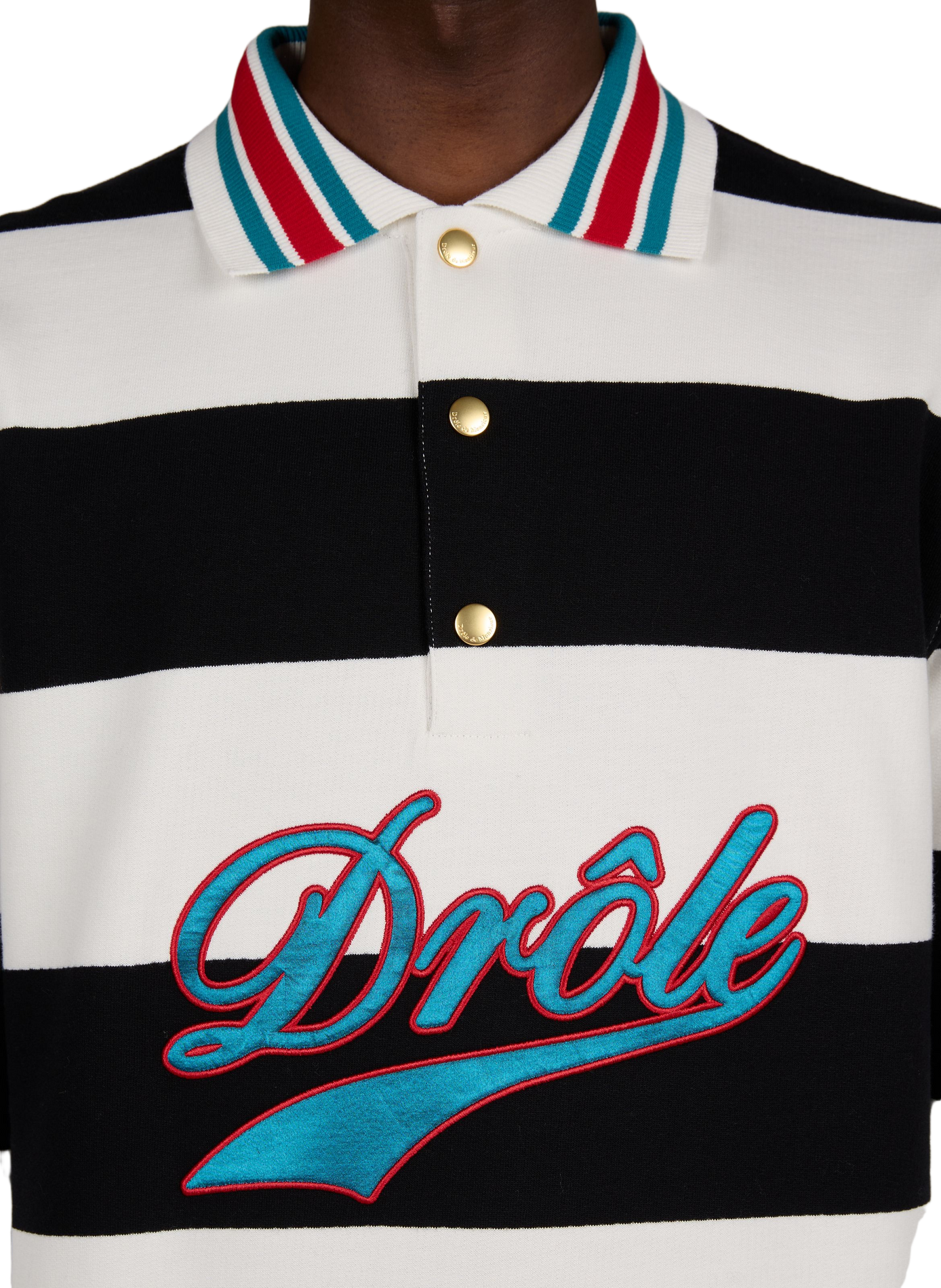 Straight fit thick cotton polo DROLE DE MONSIEUR White