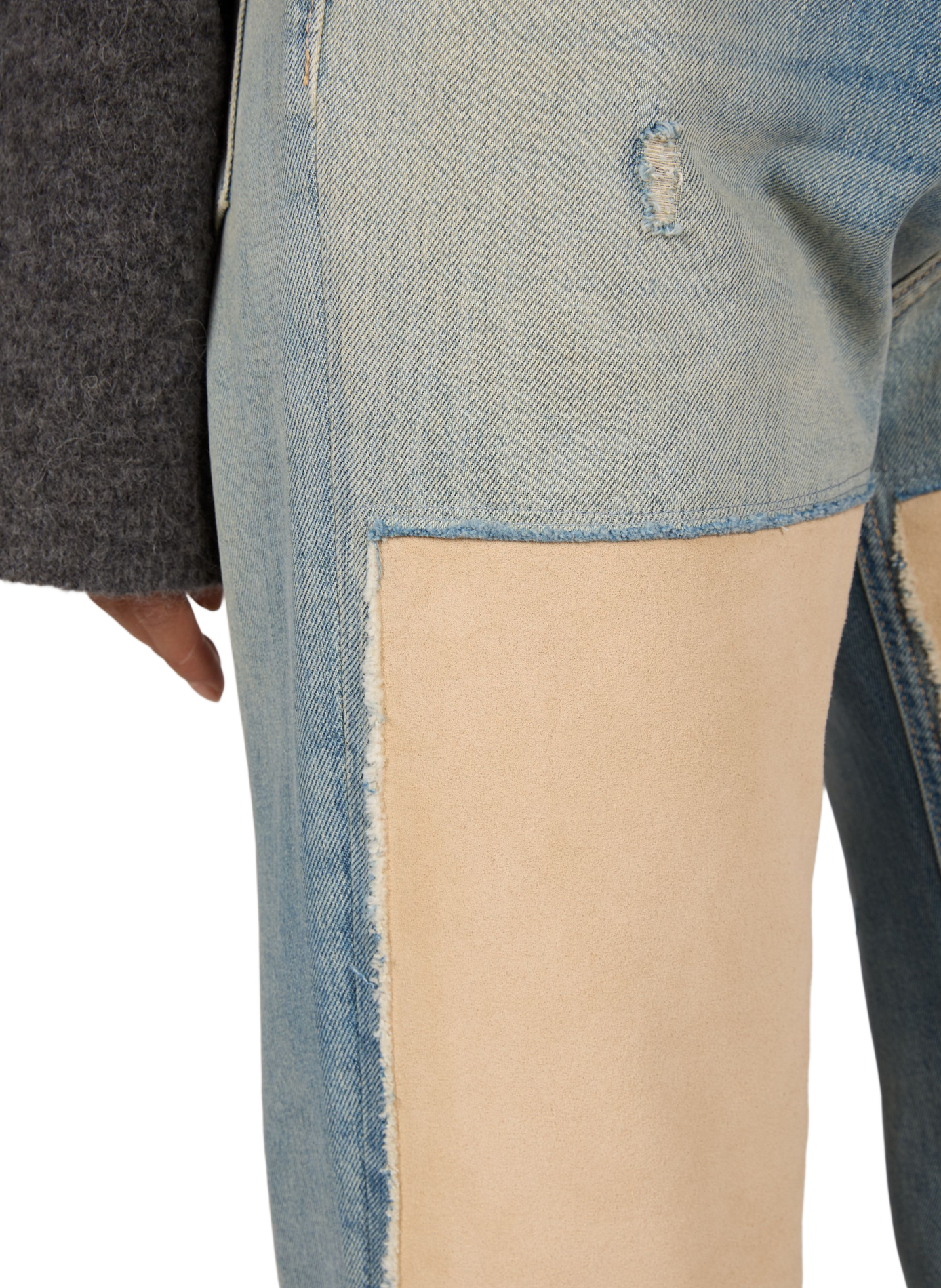 Pantaloni diritti con inserto in misto cotone ACNE STUDIOS Blu