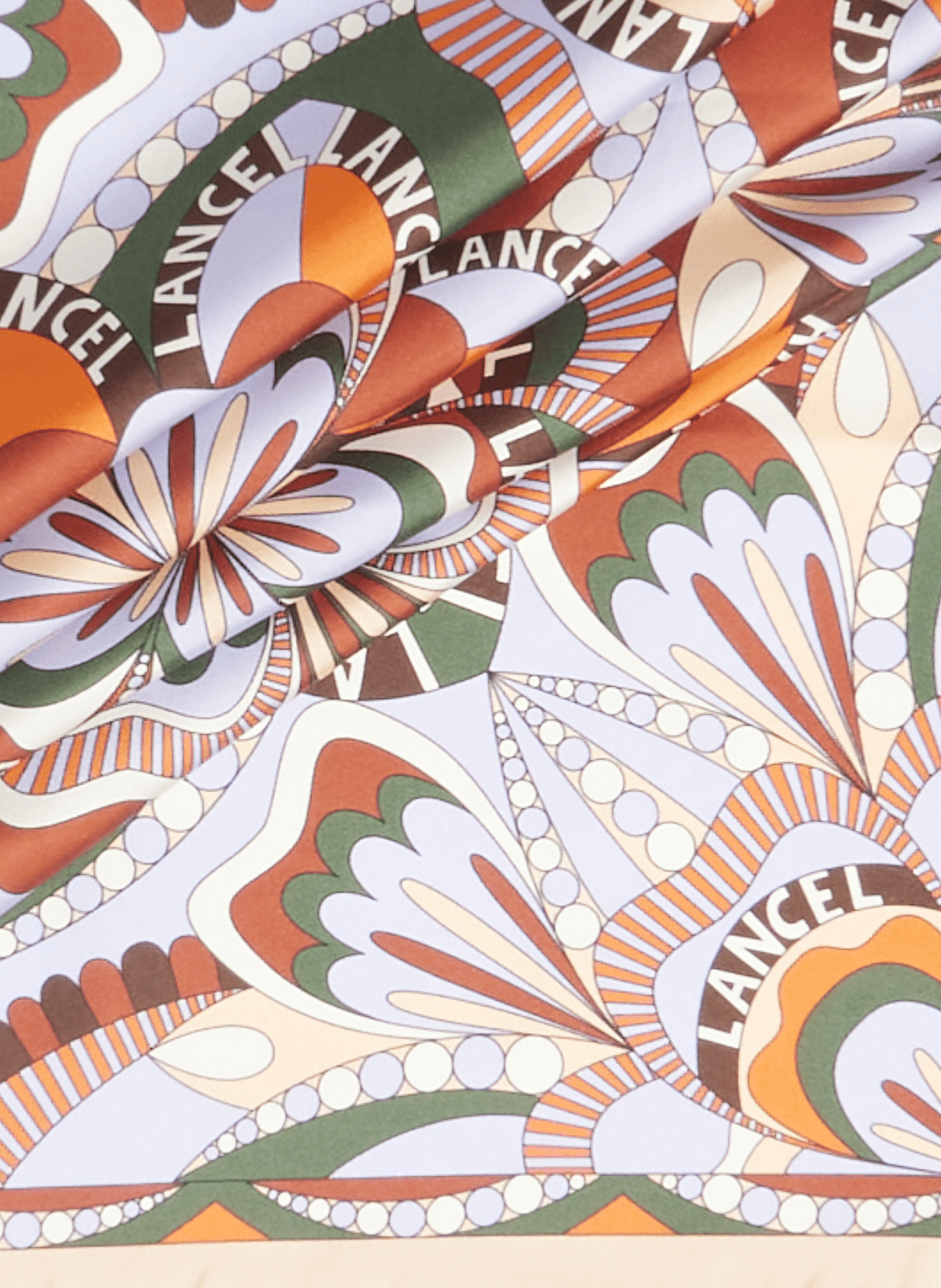 Zijden sjaal 90 cm met bloemenmotief LANCEL Groen