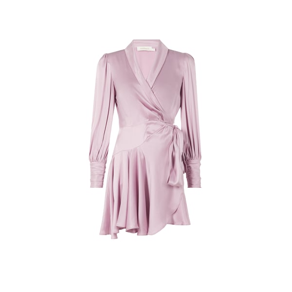 Robe courte portefeuille en soie