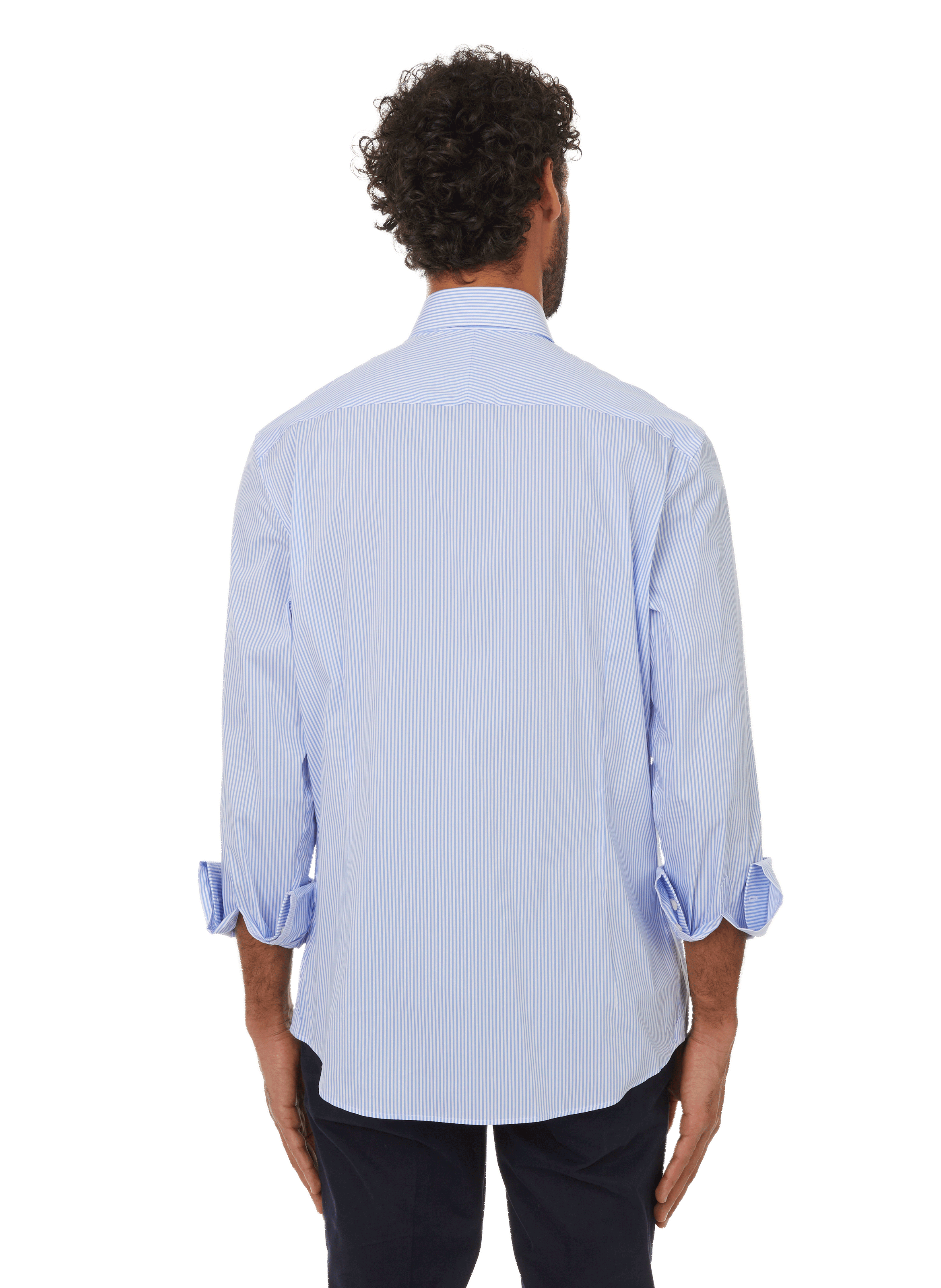Chemise rayée en coton Bleu
