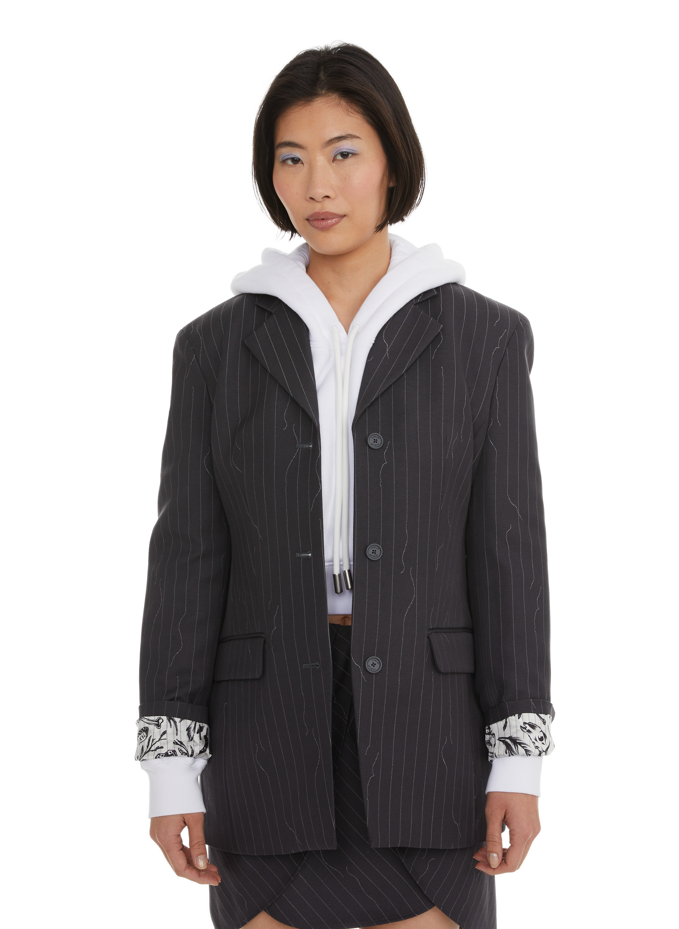 OFF-WHITE Striped wool blazer  Grey
