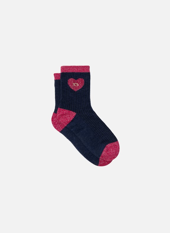 Chaussettes en coton peigné coeur Bleu by BILLYBELT BILLYBELT Chaussettes en coton peigné coeur Bleu