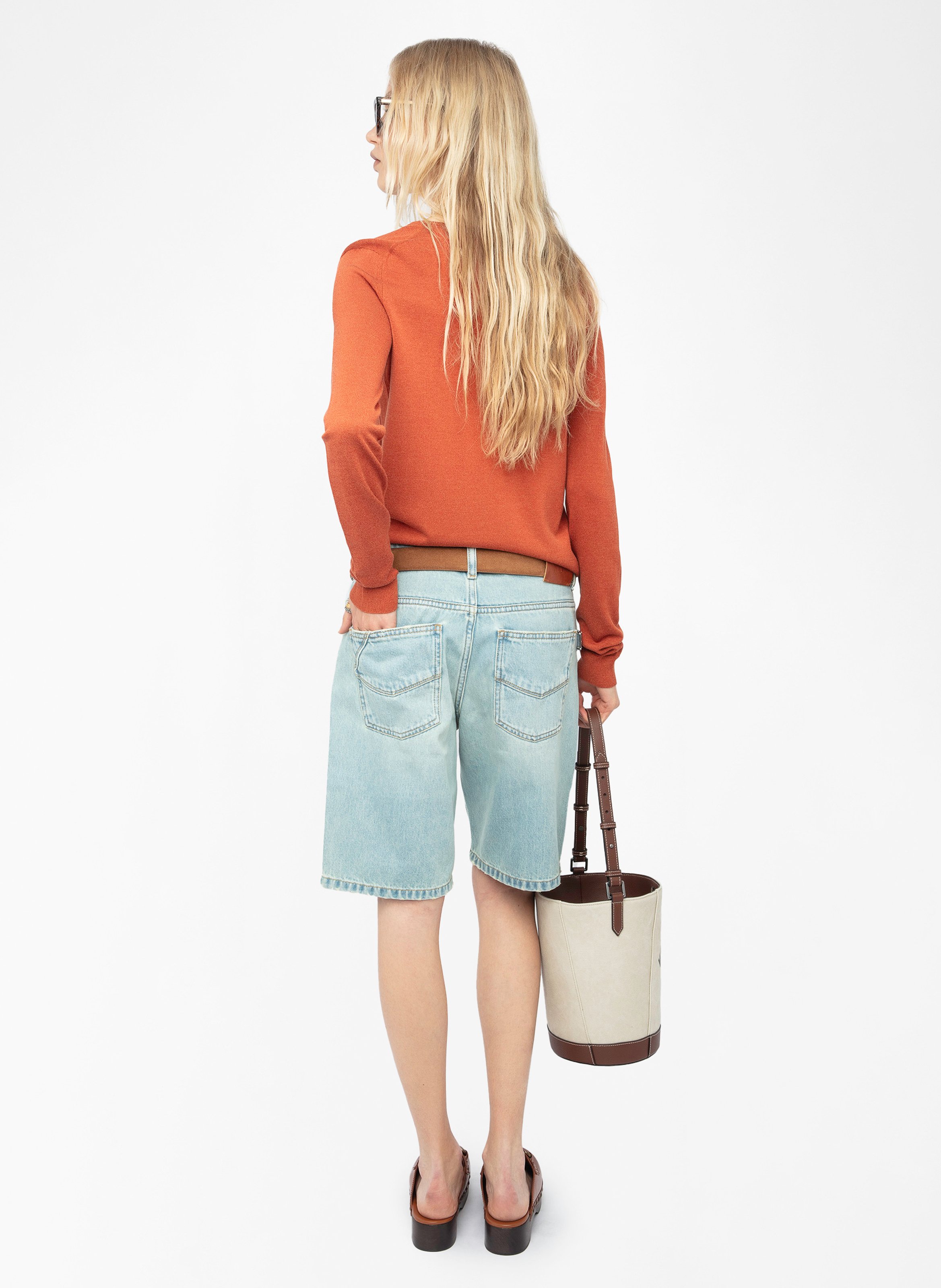 Top col rond en maille sayan ZADIG&VOLTAIRE Marron