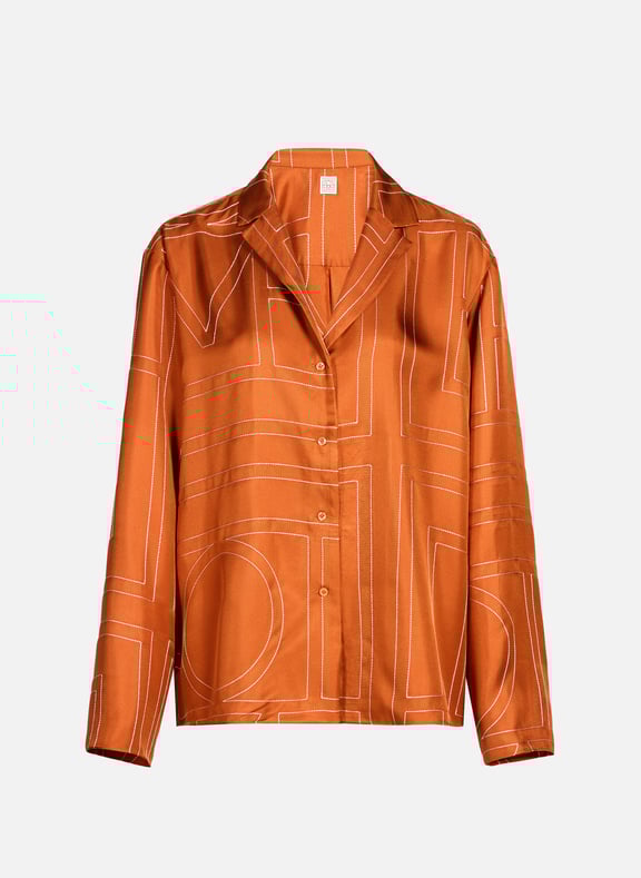 Oversize tie-neck Blouse Orange by TOTEME TOTEME Oversize tie-neck Blouse Orange