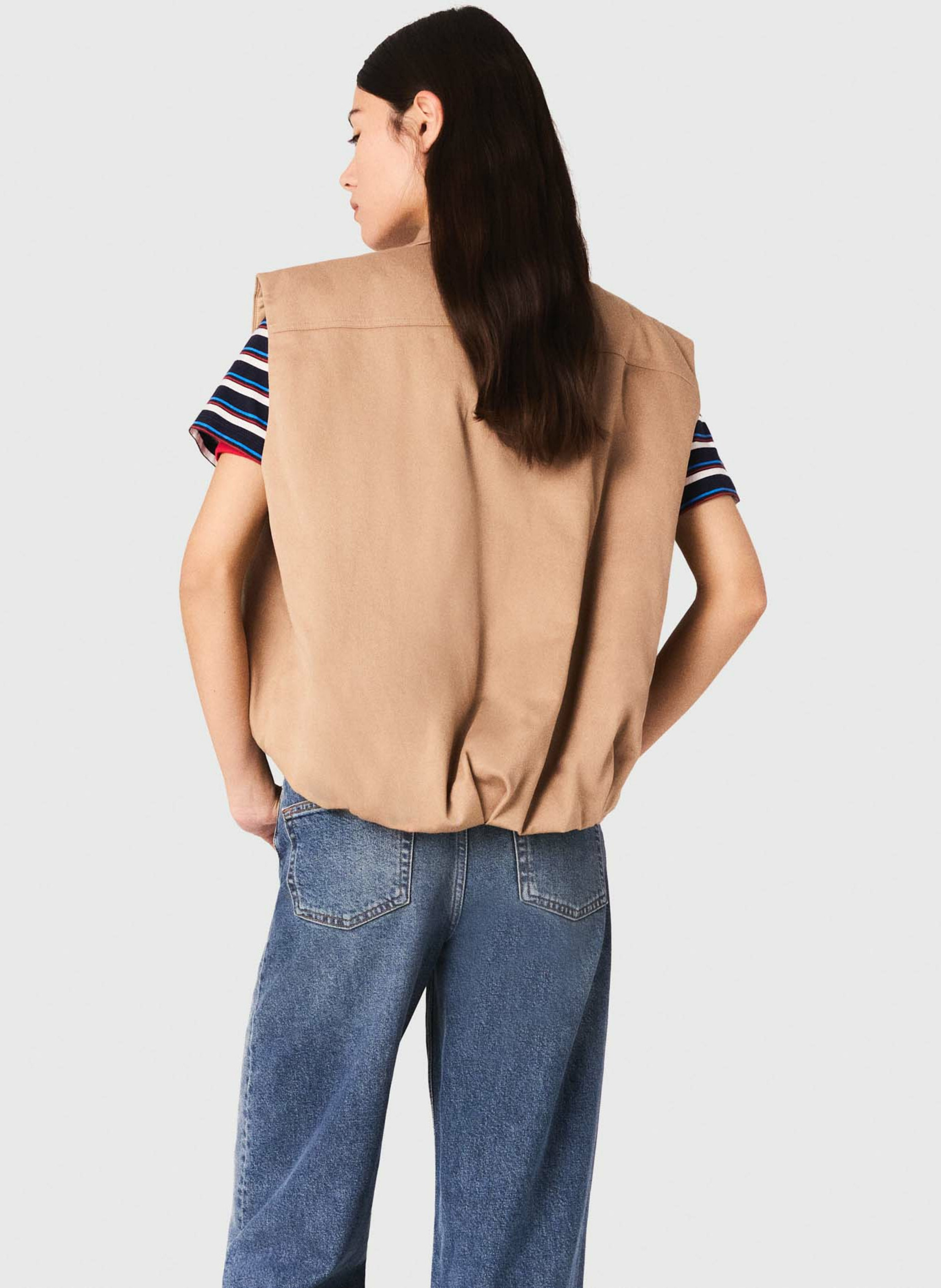 Blouson col classique en coton MAJE Beige