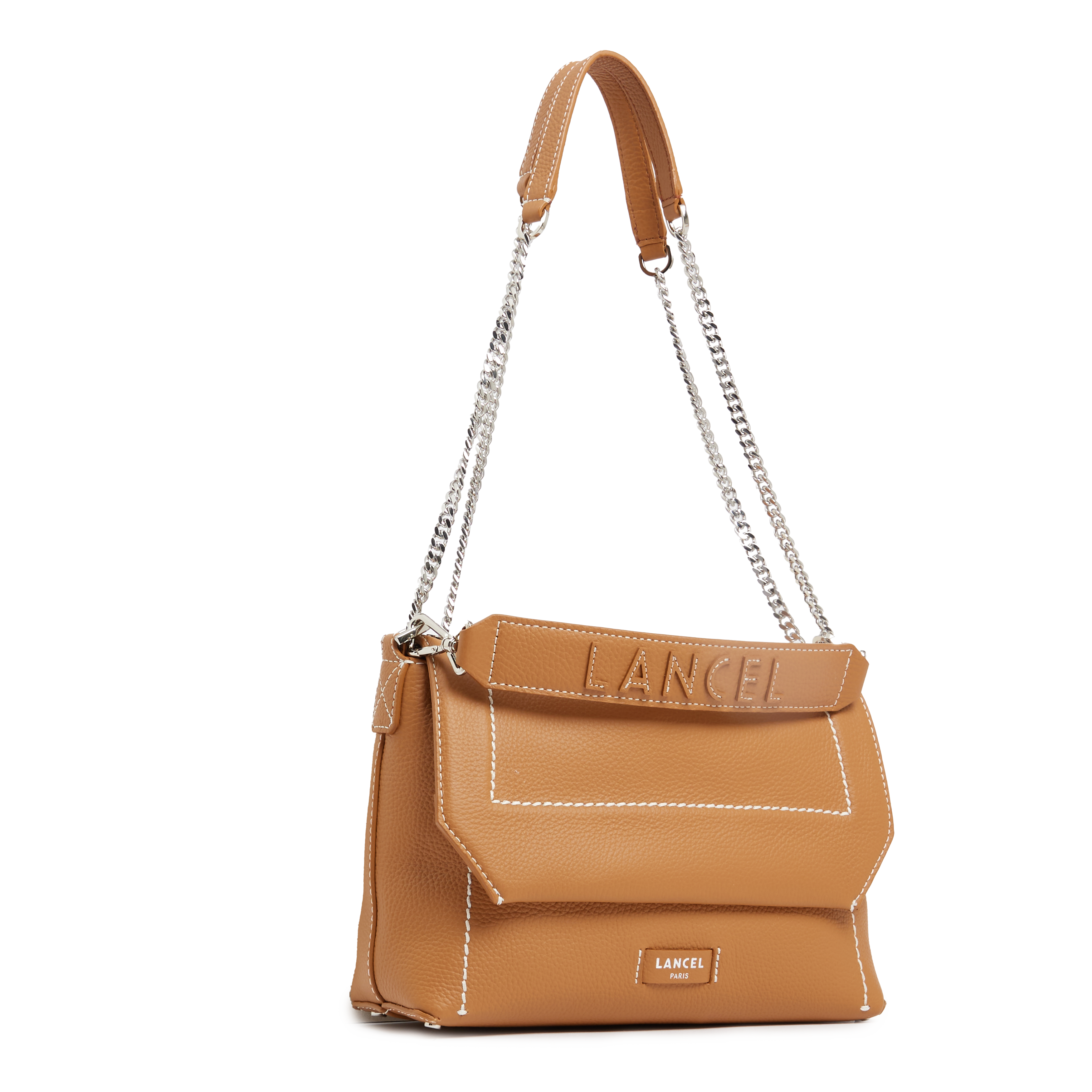 Sac rabat m ninon soft de lancel en cuir LANCEL Marron