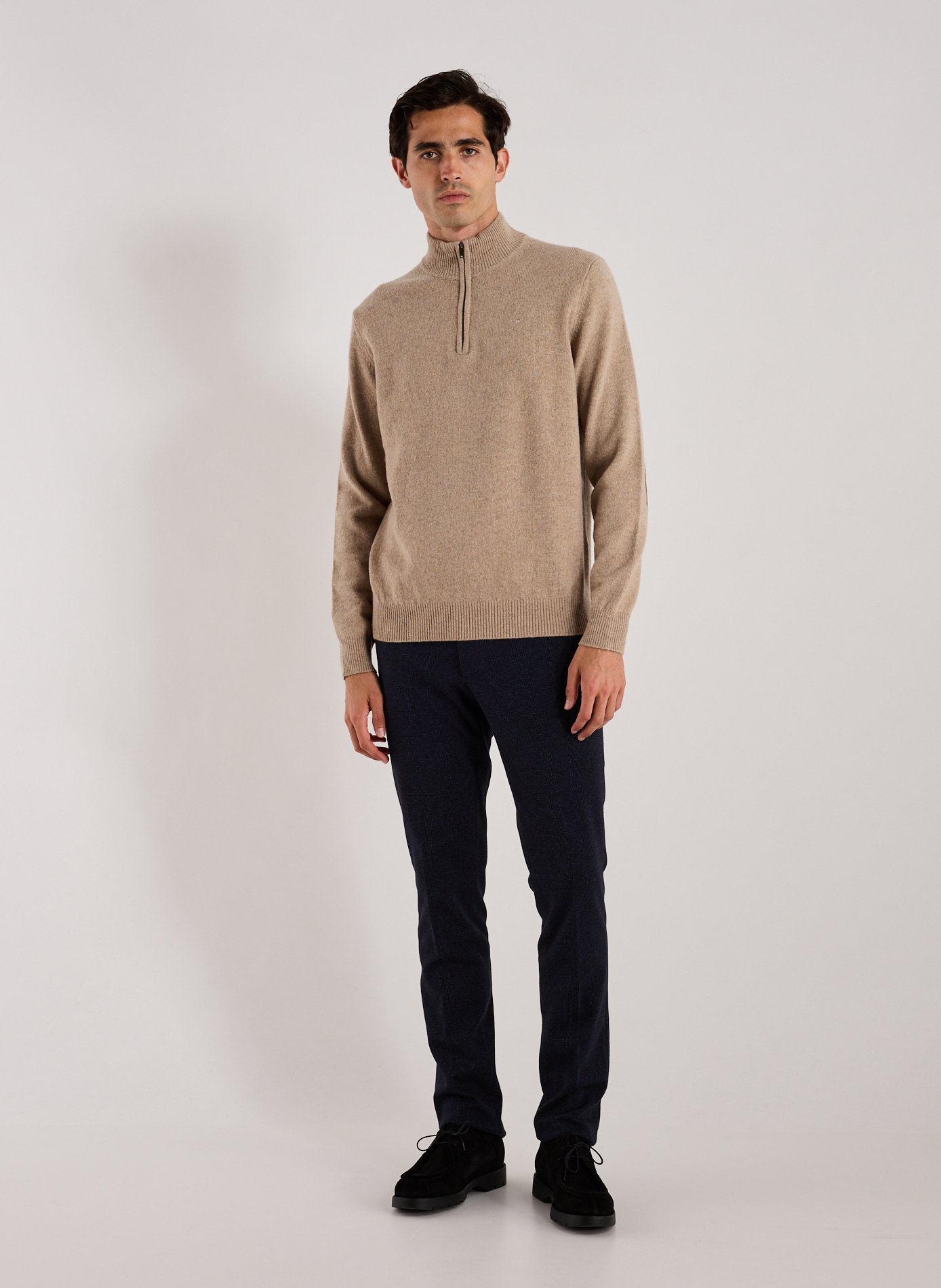 High collar sweatshirt in wool HACKETT Beige