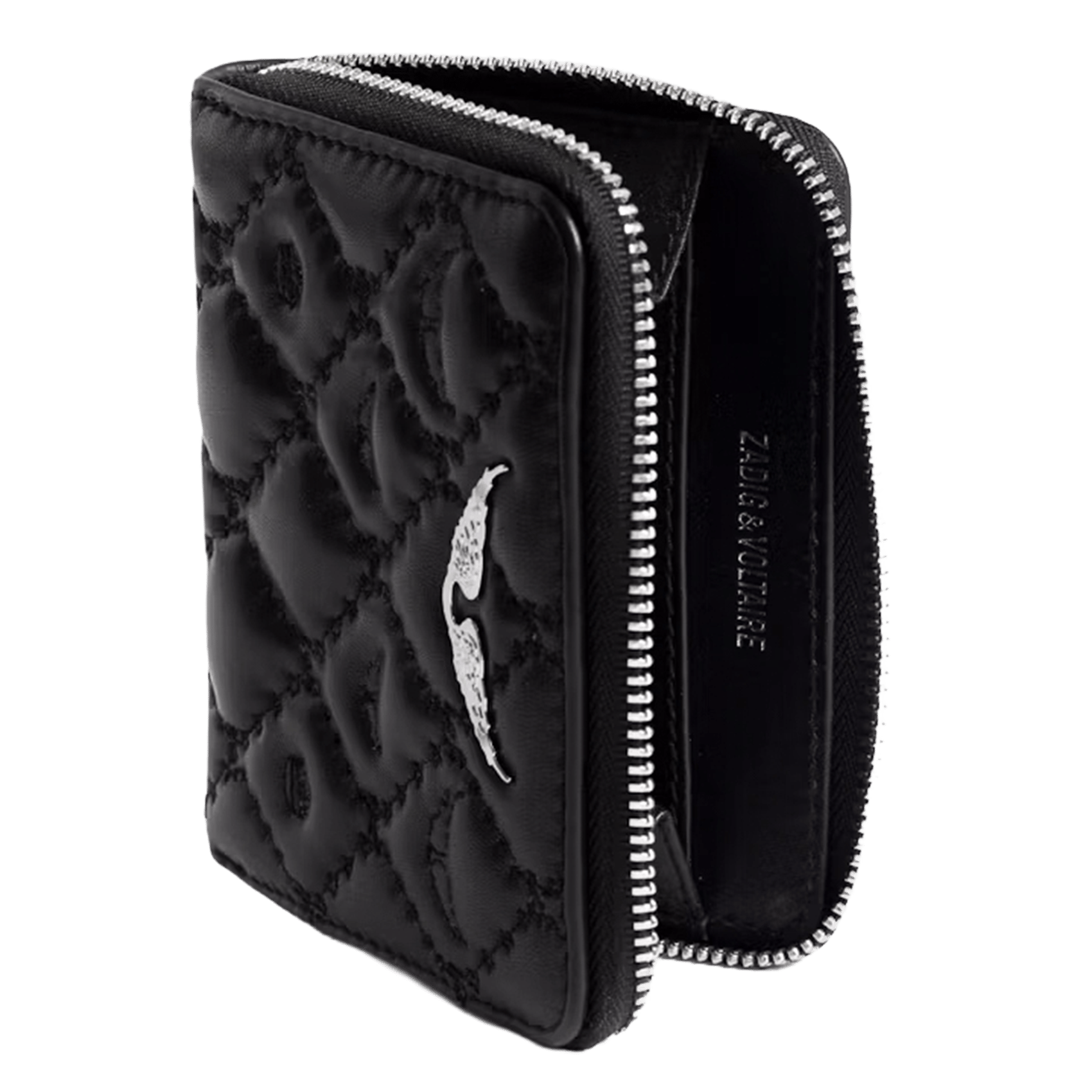 Porte-monnaie en cuir matelassé mini zv ZADIG&VOLTAIRE Noir