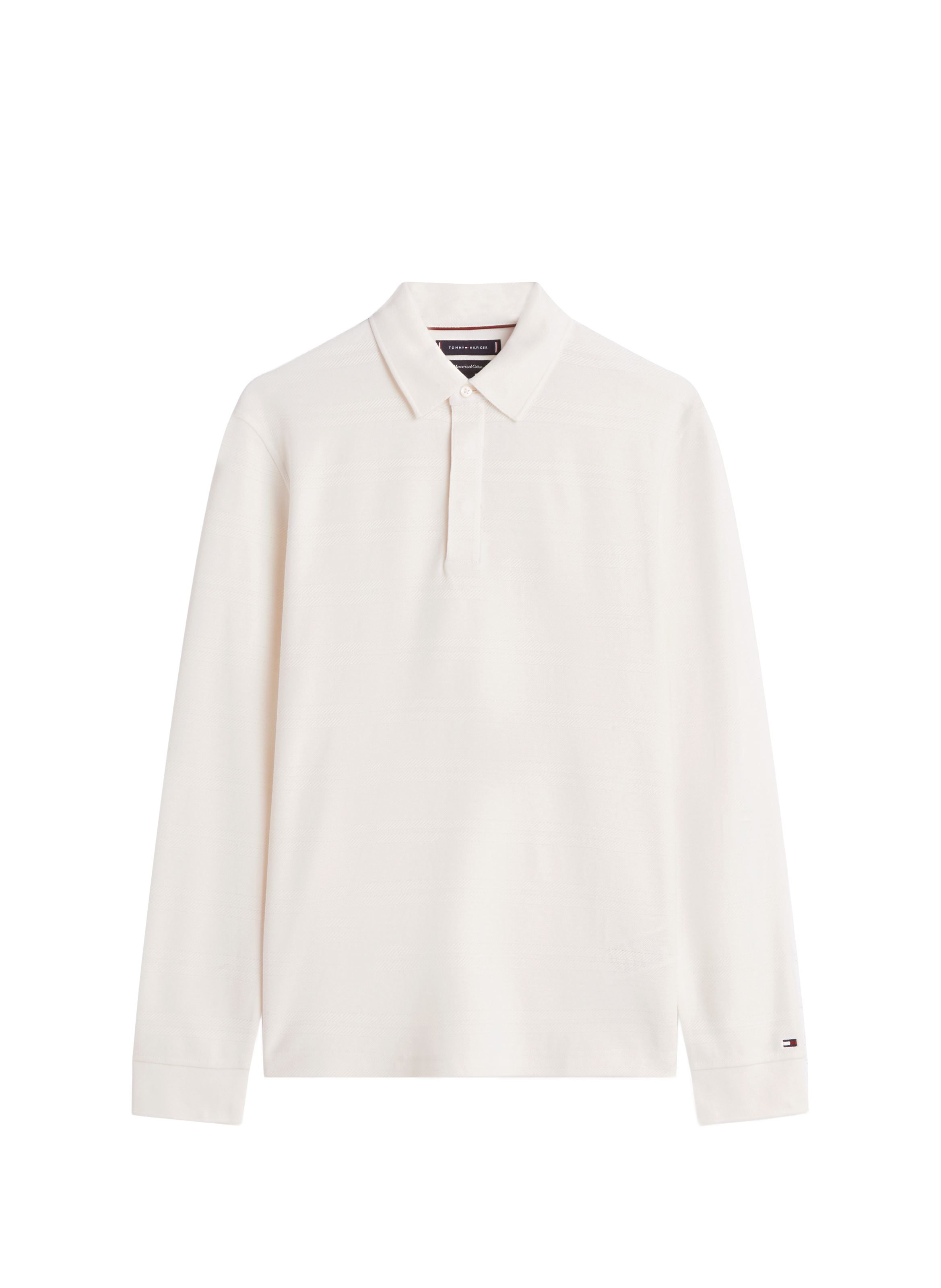 Long-sleeved cotton polo with details TOMMY HILFIGER Beige