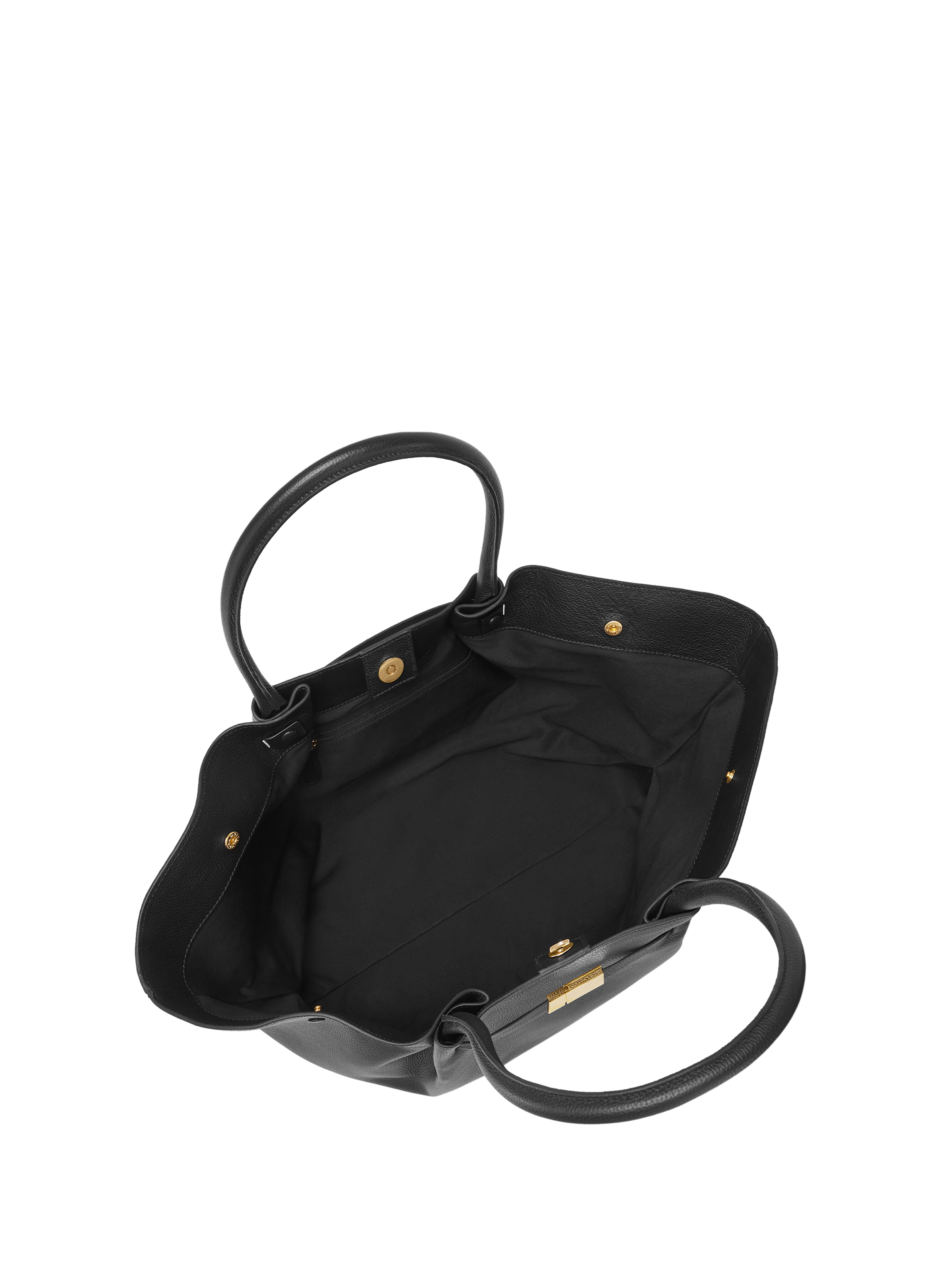 New York grained leather handbag DEMELLIER LONDON Black