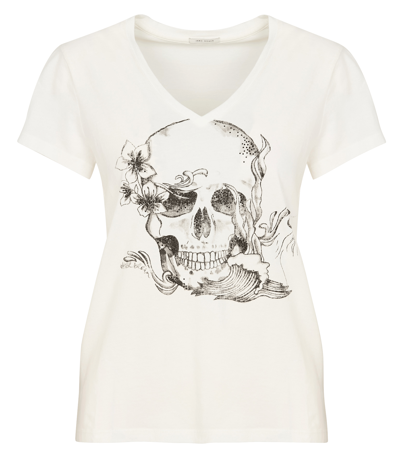 Tee-shirt droit en coton imprimé IKKS Blanc