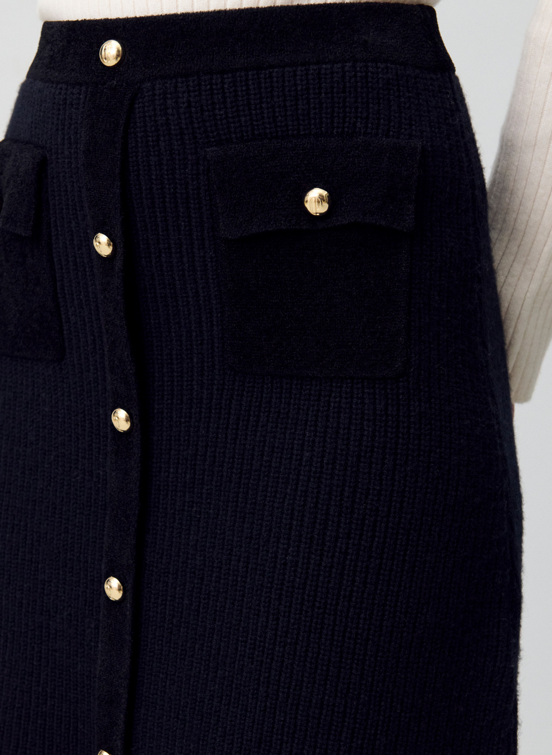 Jupe courte en laine et en cachemire mélangés maxine CLAUDIE PIERLOT Noir