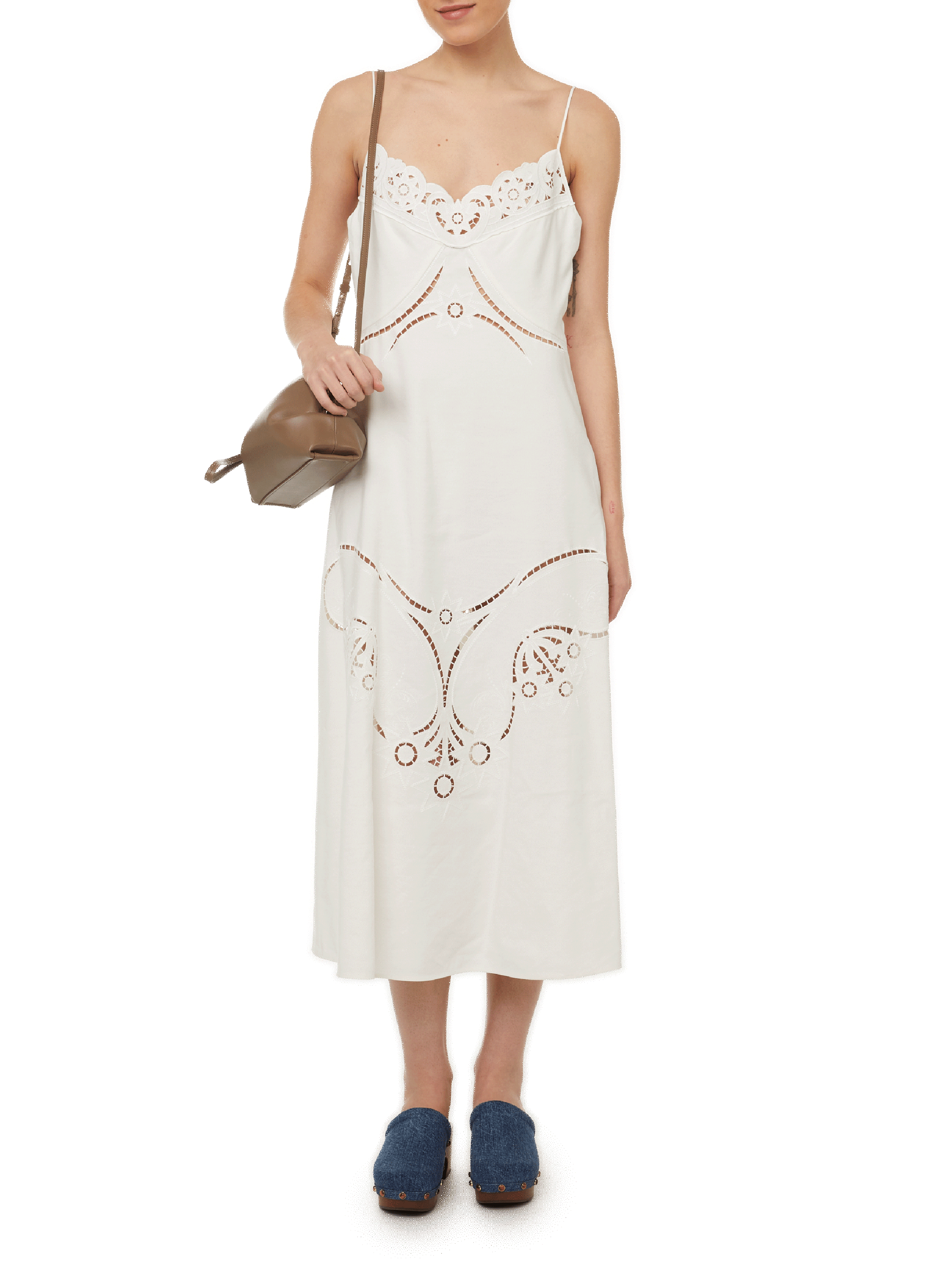 Aurna denim and wood clogs CHLOÉ Blue