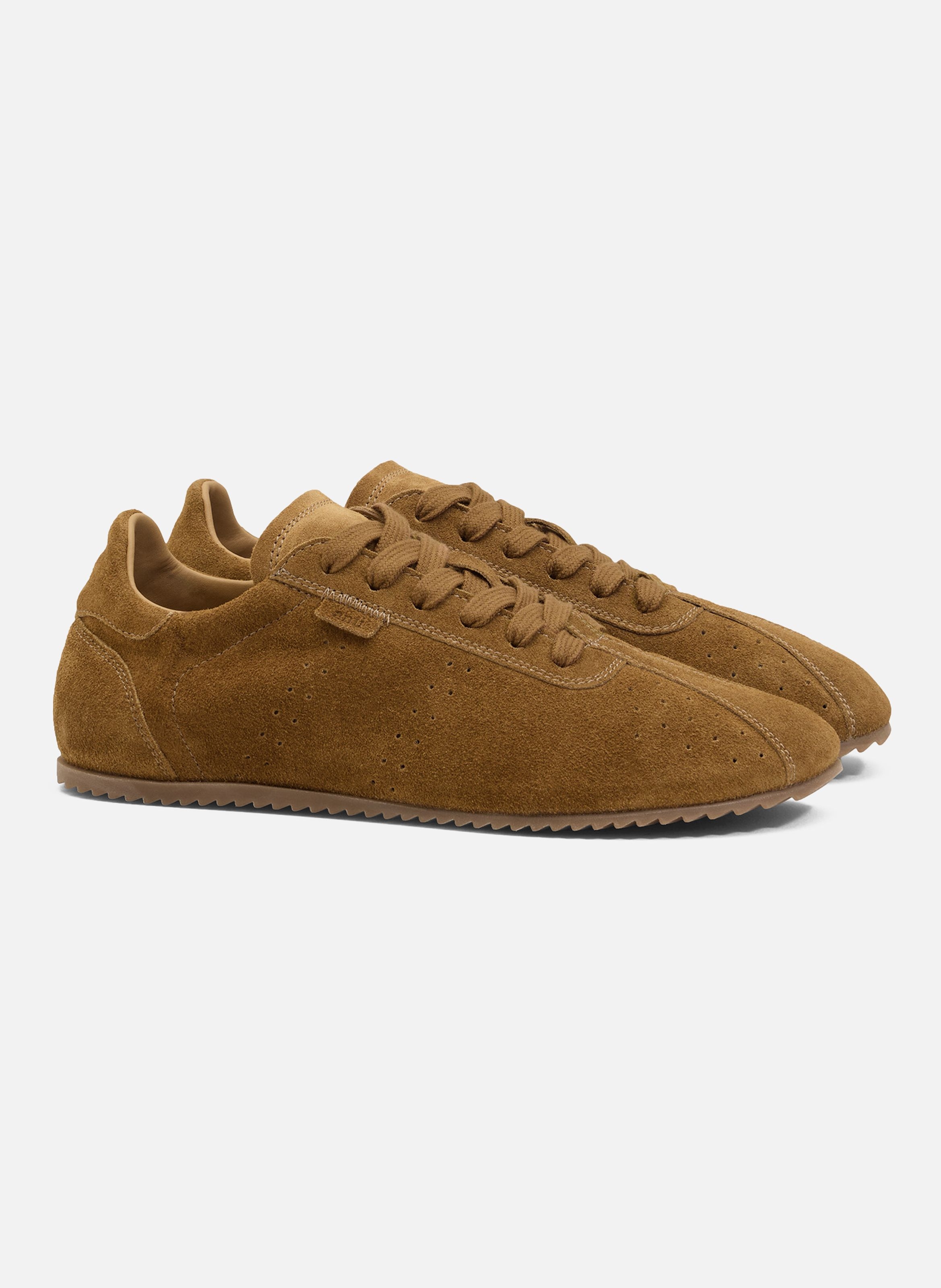 Sneakers soft unisexes en cuir de veau AMI PARIS Marron
