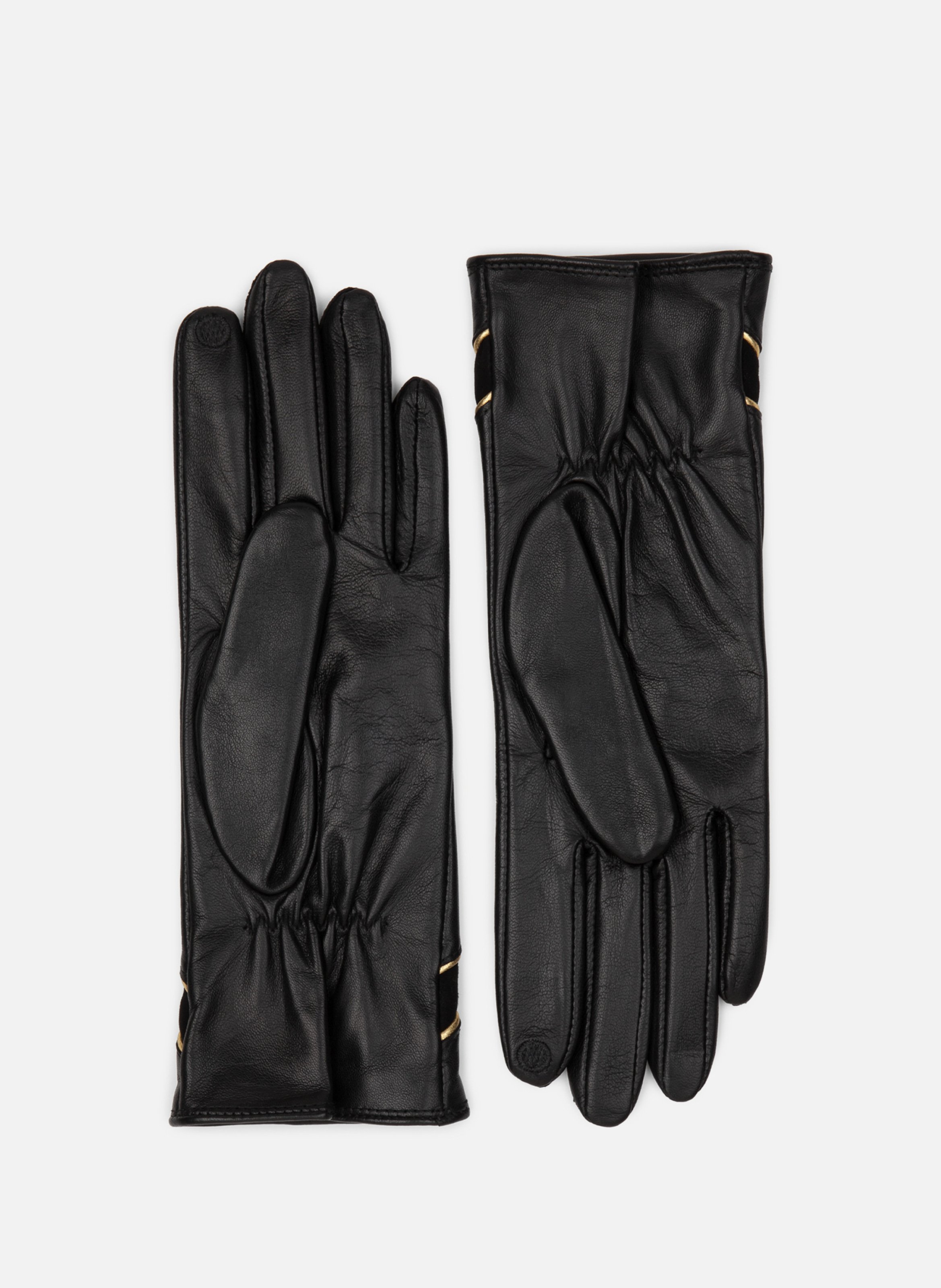 Gants en cuir d'agneau lisse LANCASTER Noir