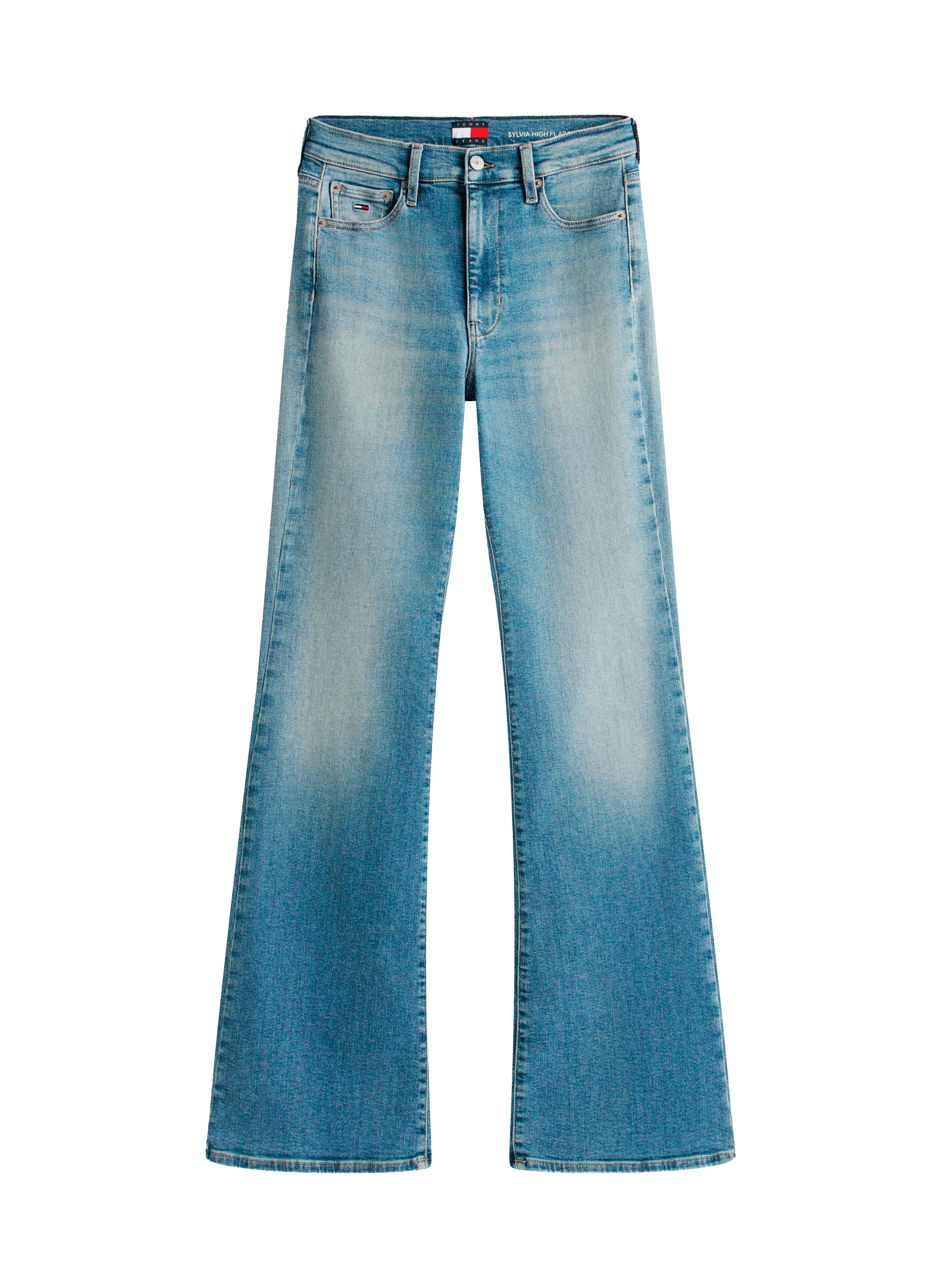 Flared washed denim jeans in a cotton blend TOMMY HILFIGER Blue