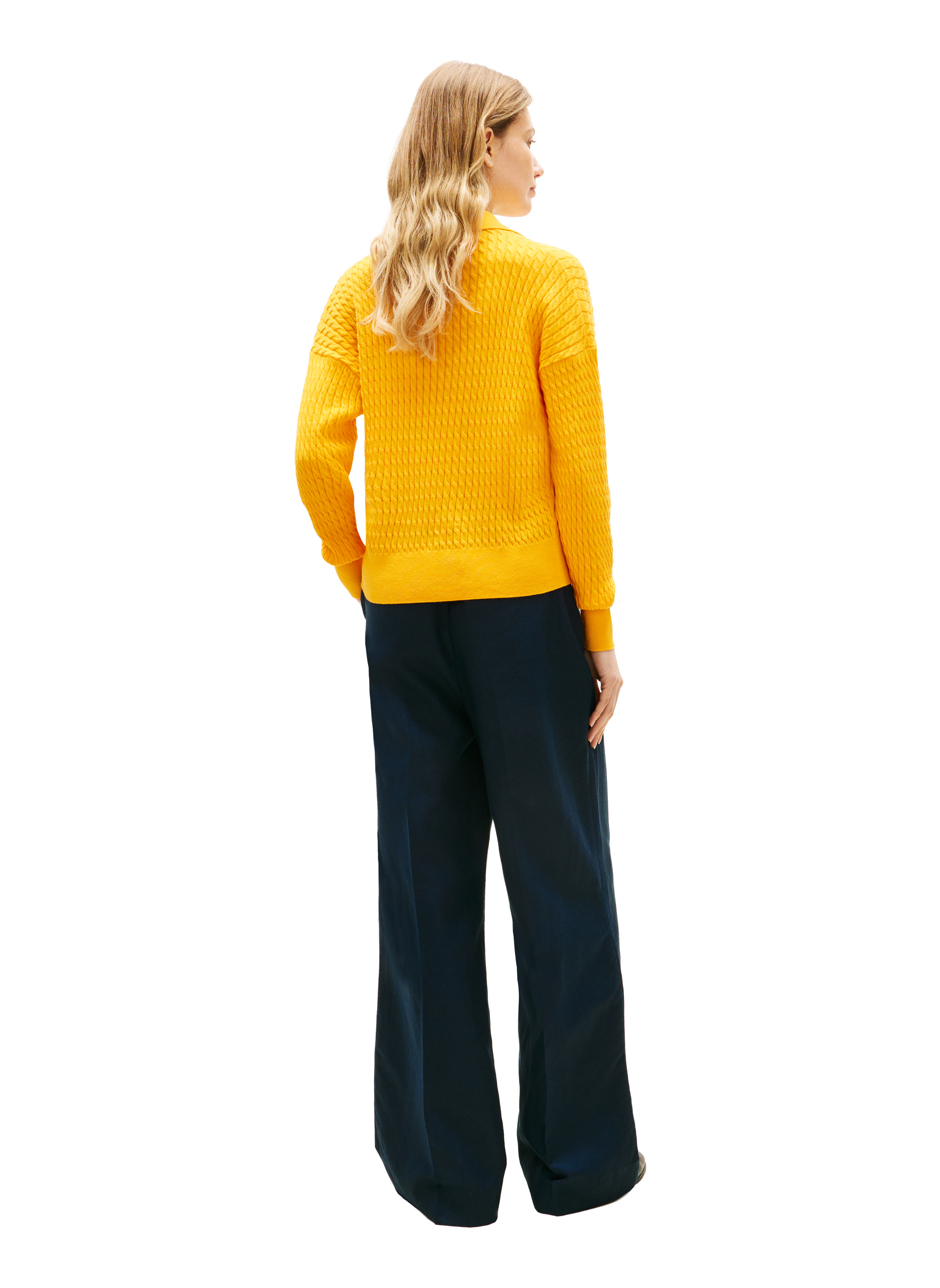 Polo décontracté en maille torsadée en coton TOMMY HILFIGER Orange