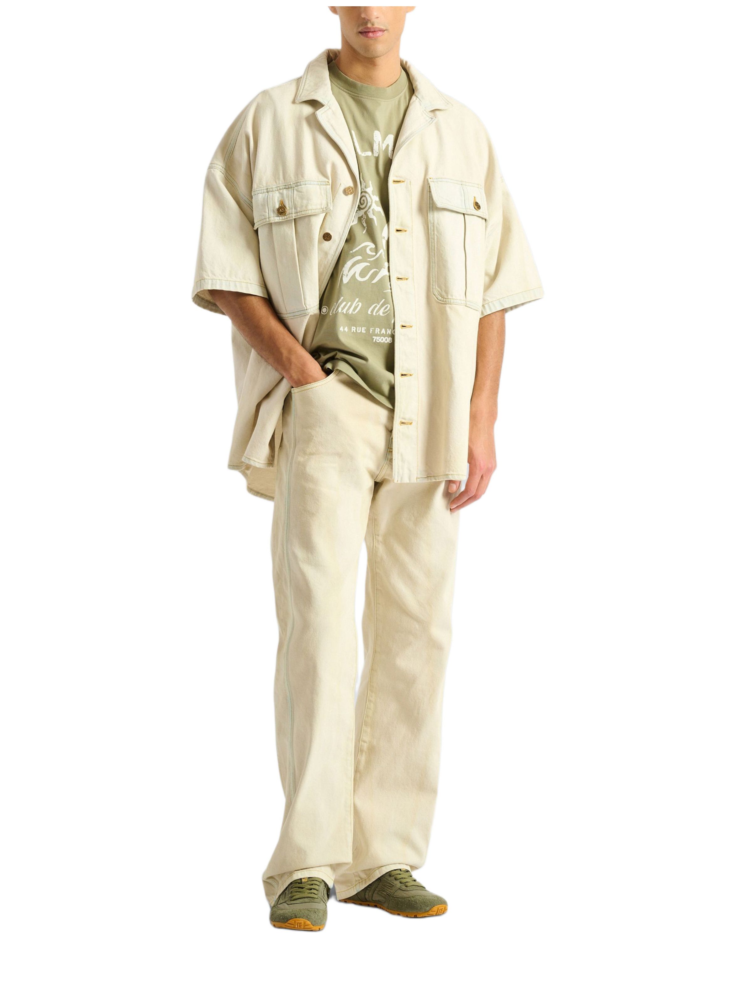 Jean en denim délavé BALMAIN Beige