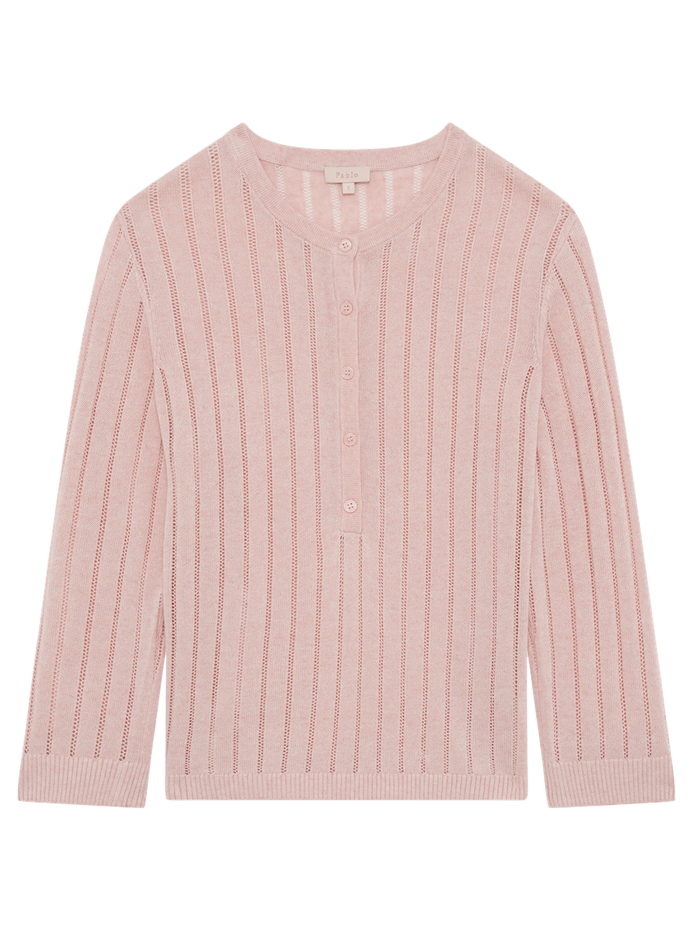 Pull à col rond en maille ajourée - leona PABLO Rose