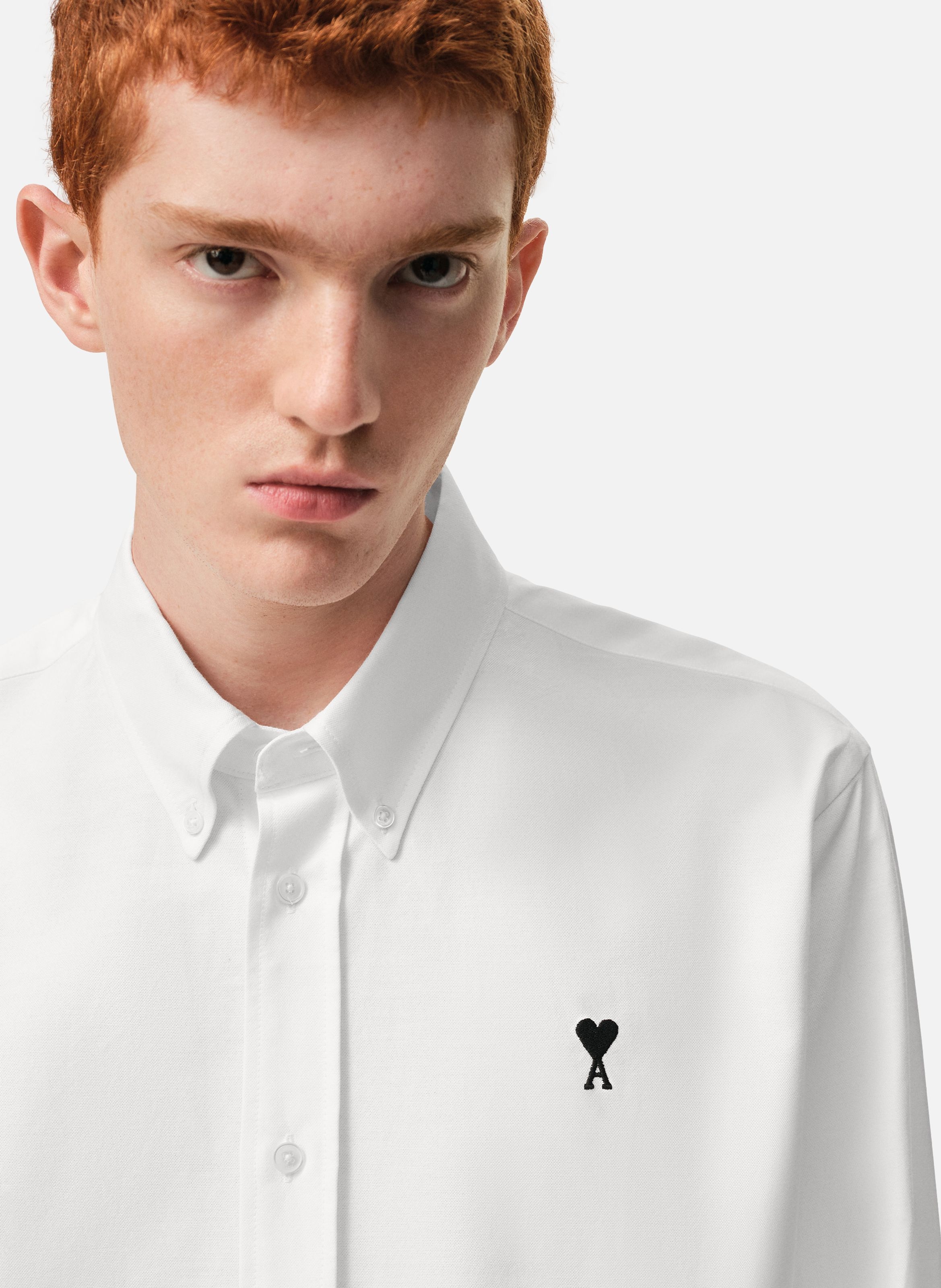 Chemise Col Boutonné Ami De Coeur En Coton AMI PARIS Blanc