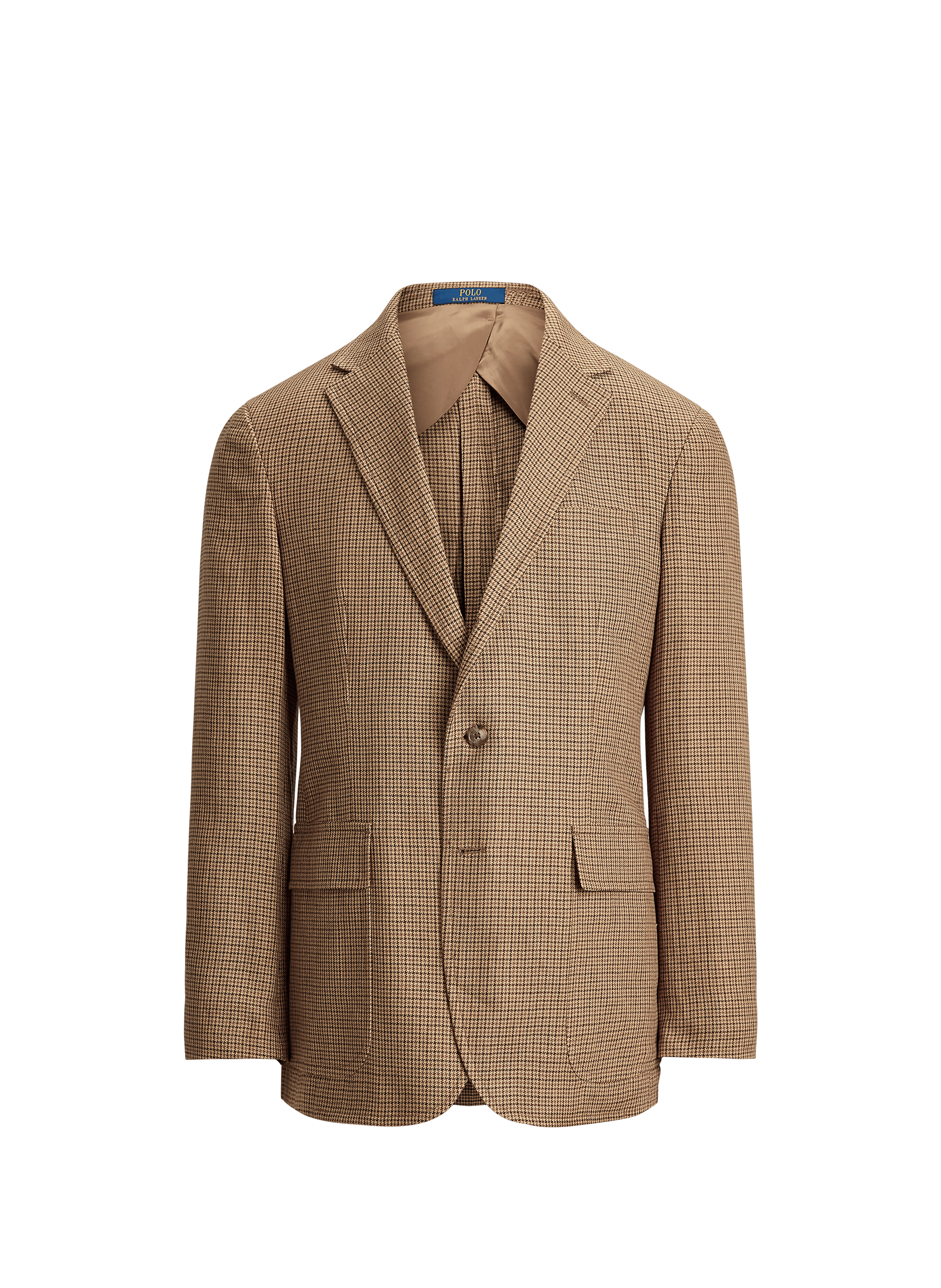 Checked Linen Blend Blazer POLO RALPH LAUREN Beige