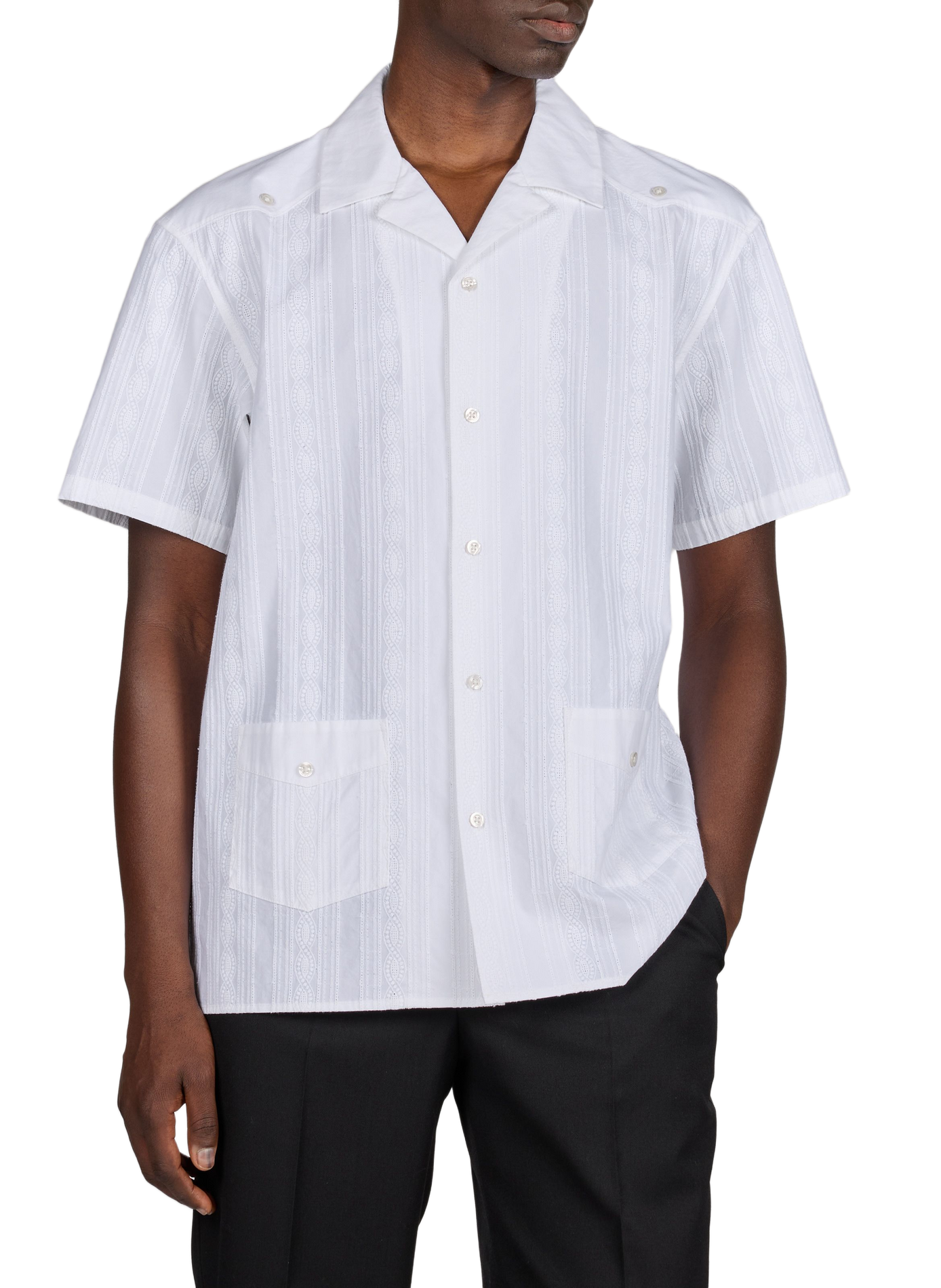 Chemise texturé en coton DROLE DE MONSIEUR Blanc