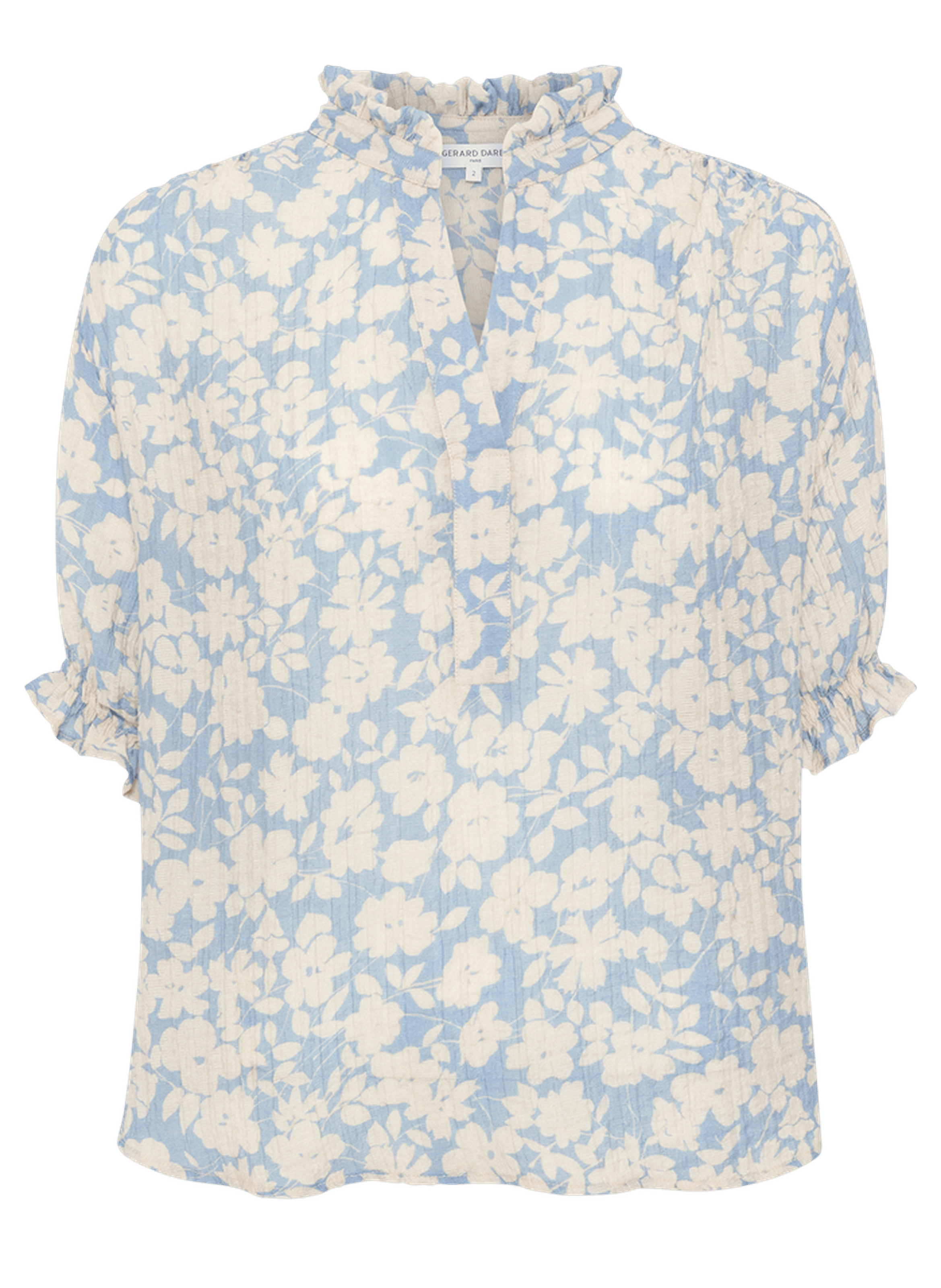 Blouse fluide à fleurs et volants - chayma GERARD DAREL Bleu