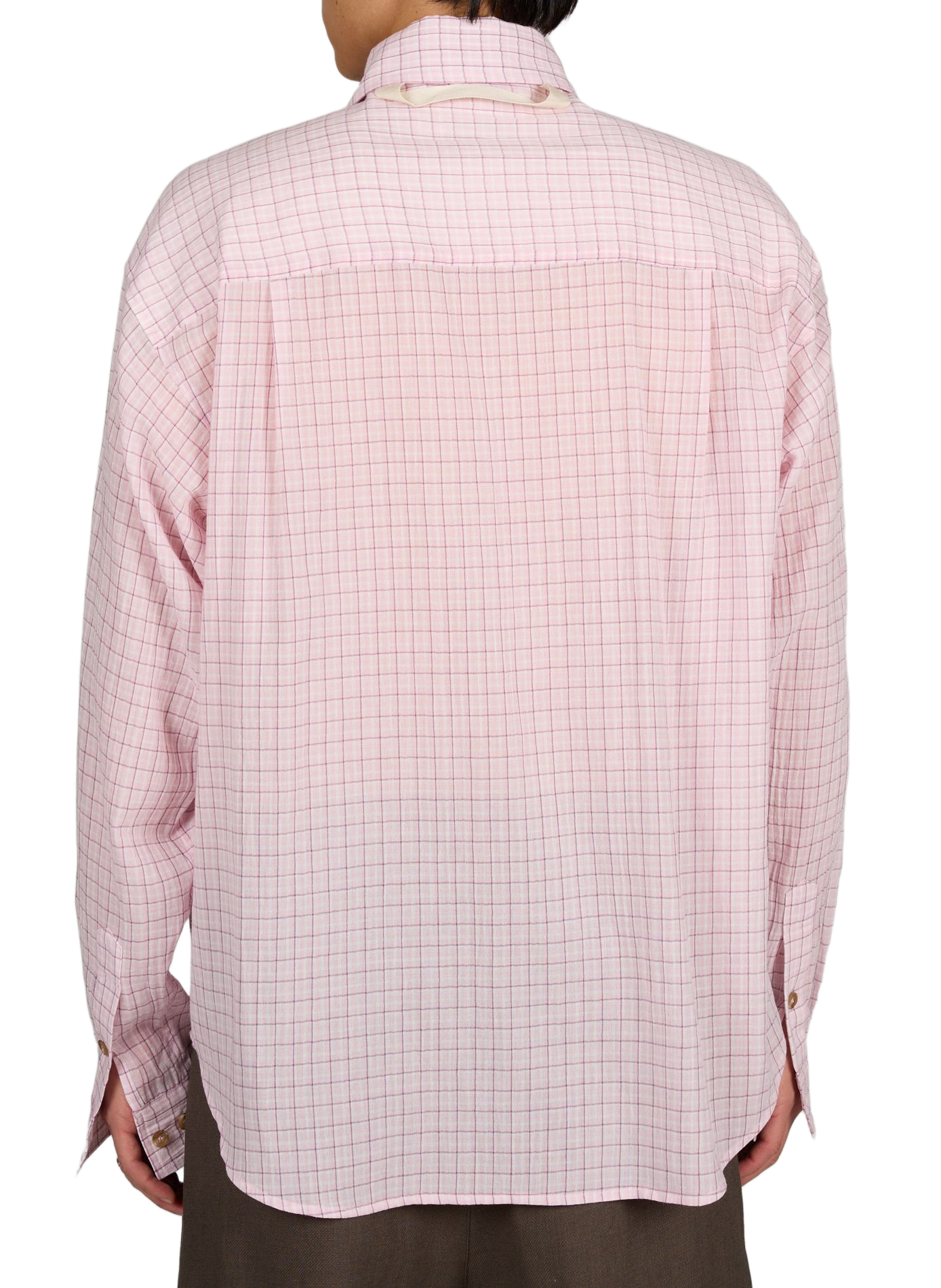 Camisa holgada a cuadros con botones MERELY MADE Rosa